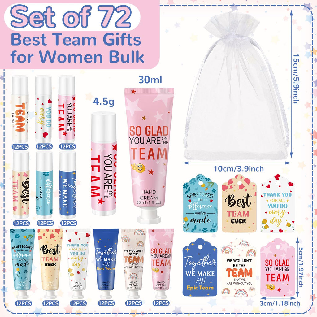 Dansib 72‑Set Team Appreciation Gift Set – Hand Cream & Lip Balm for Coworkers