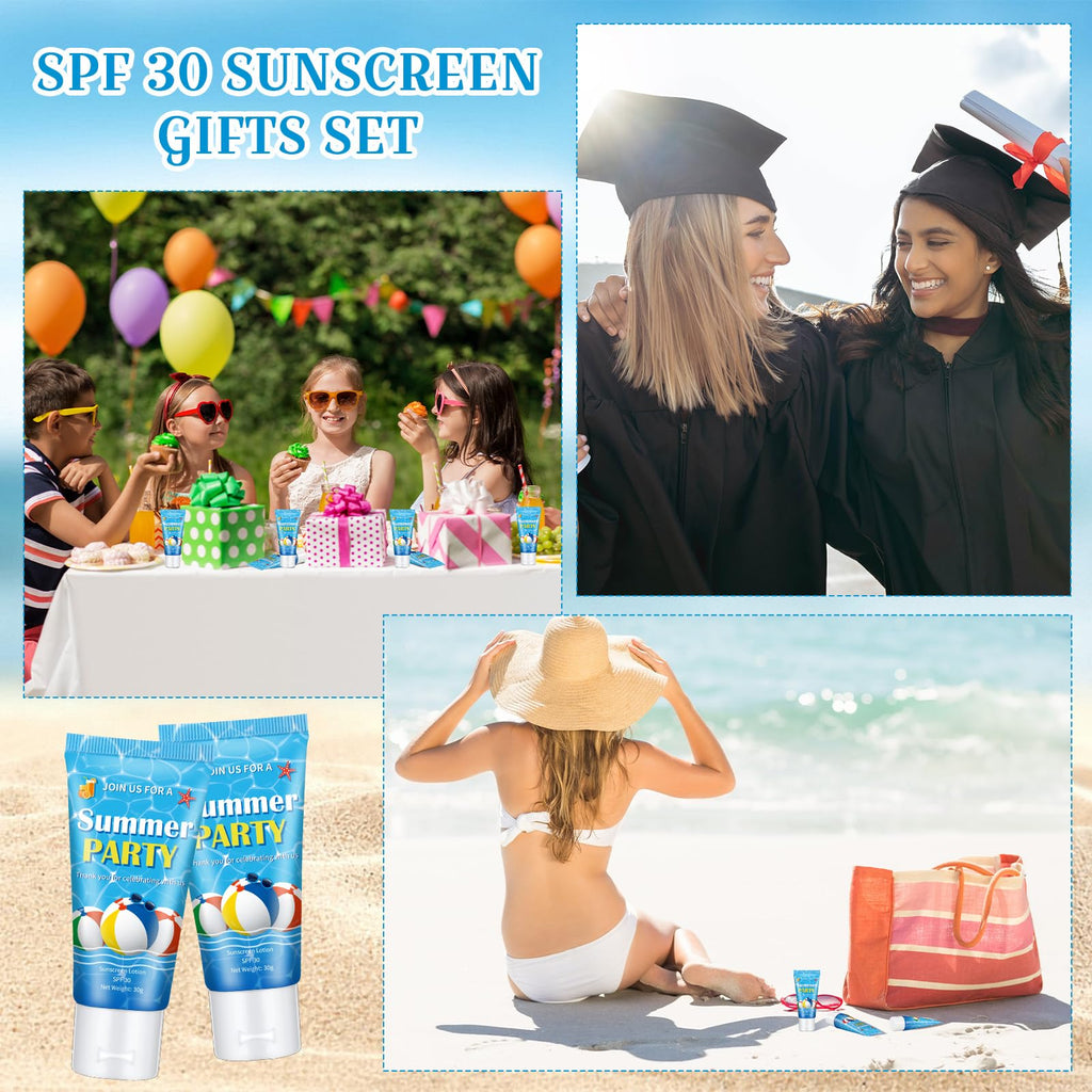 Dansib 24 Pcs Mini Sunscreen Bulk SPF 30 – Travel Size Lotion for Weddings