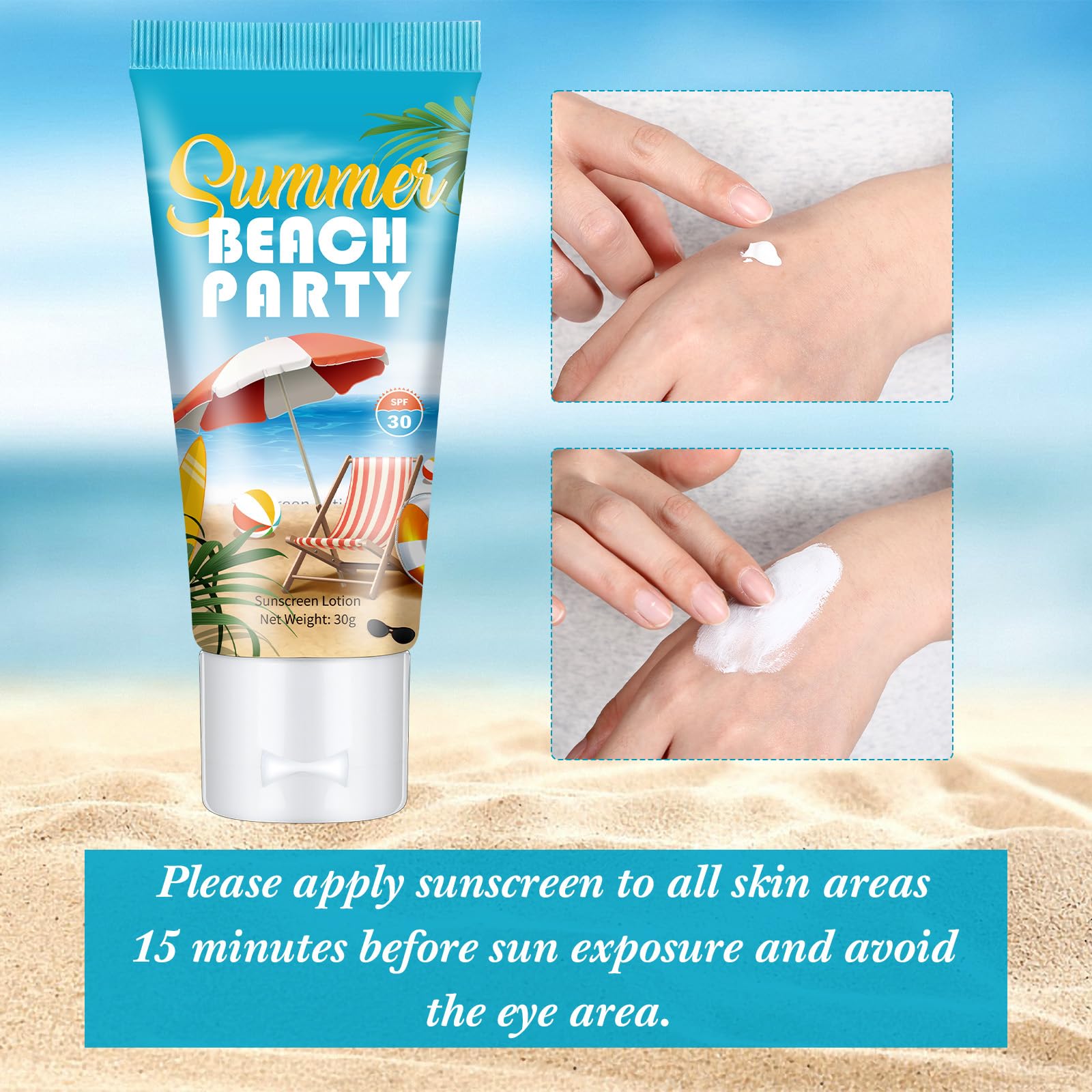 Dansib 24 Pcs Mini Sunscreen Bulk – SPF 30, Water-Resistant, 1oz Travel Size for Weddings & Gifts