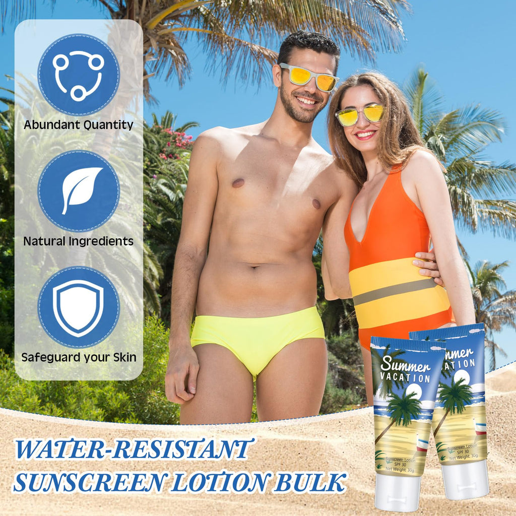 Dansib 24 Pcs Mini Sunscreen Bulk – SPF 30 Travel-Size 1oz Sunscreen Lotion for Wedding Favors