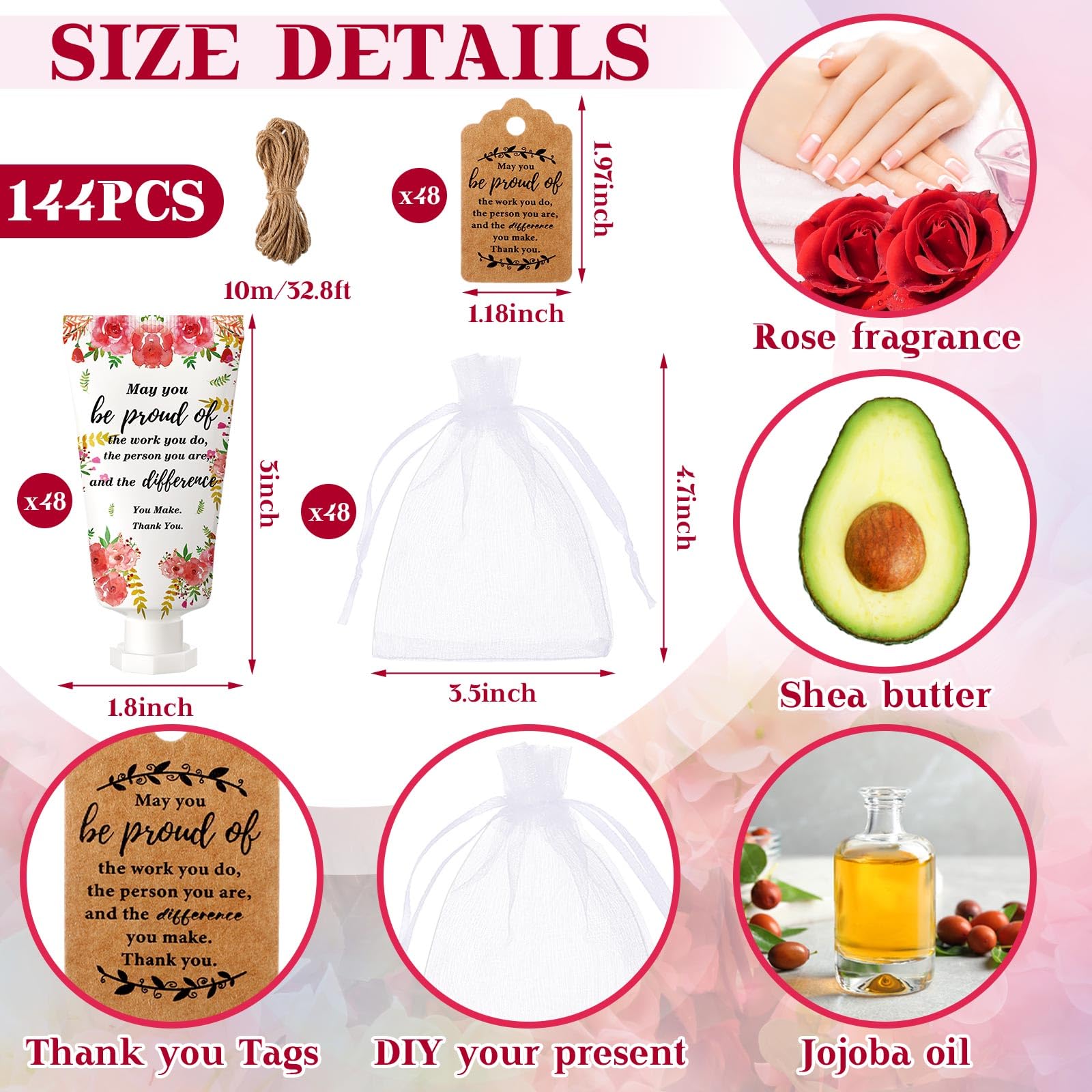 Dansib 48-Set Floral Hand Cream Gift Box - Employee Appreciation & Team Gifts