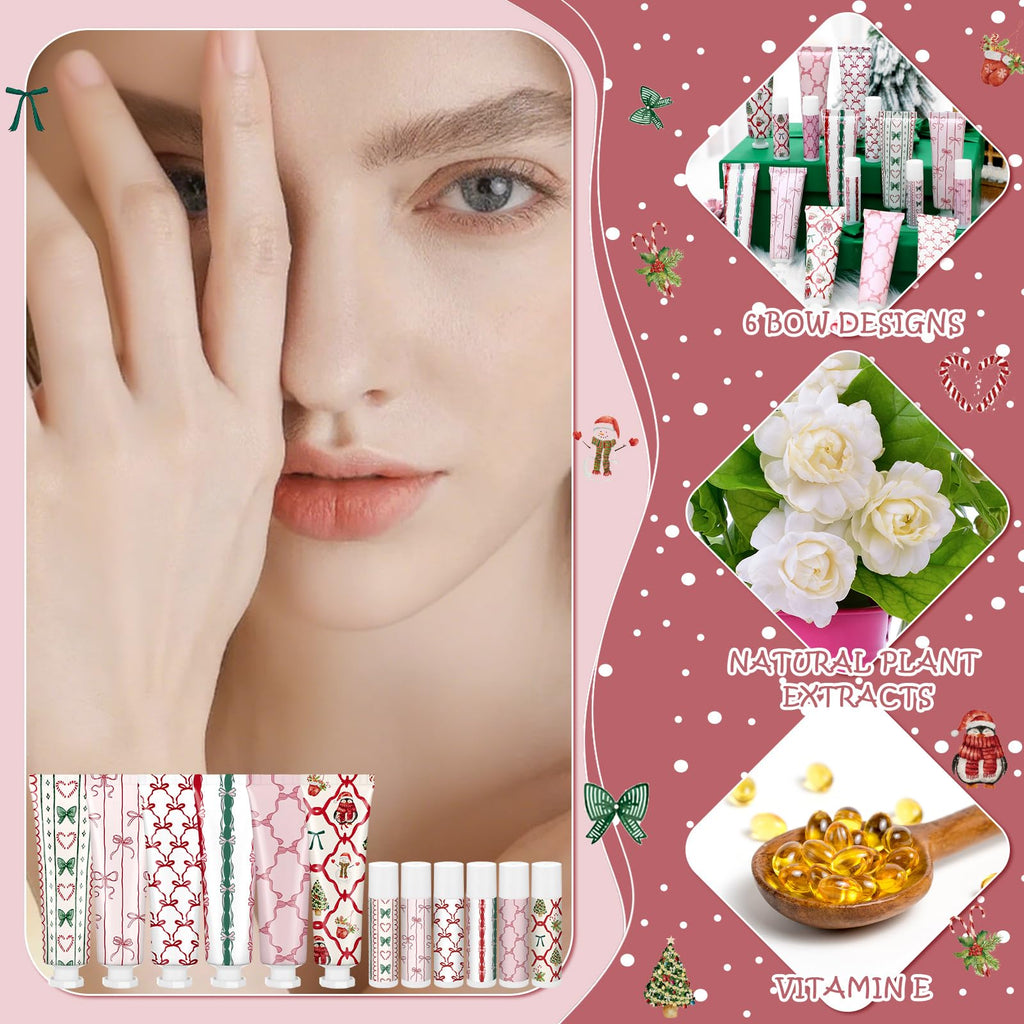 Dansib Valentine Hand Cream & Lip Balm Gift Set – 48 Pcs, 6 Scents, Travel Size
