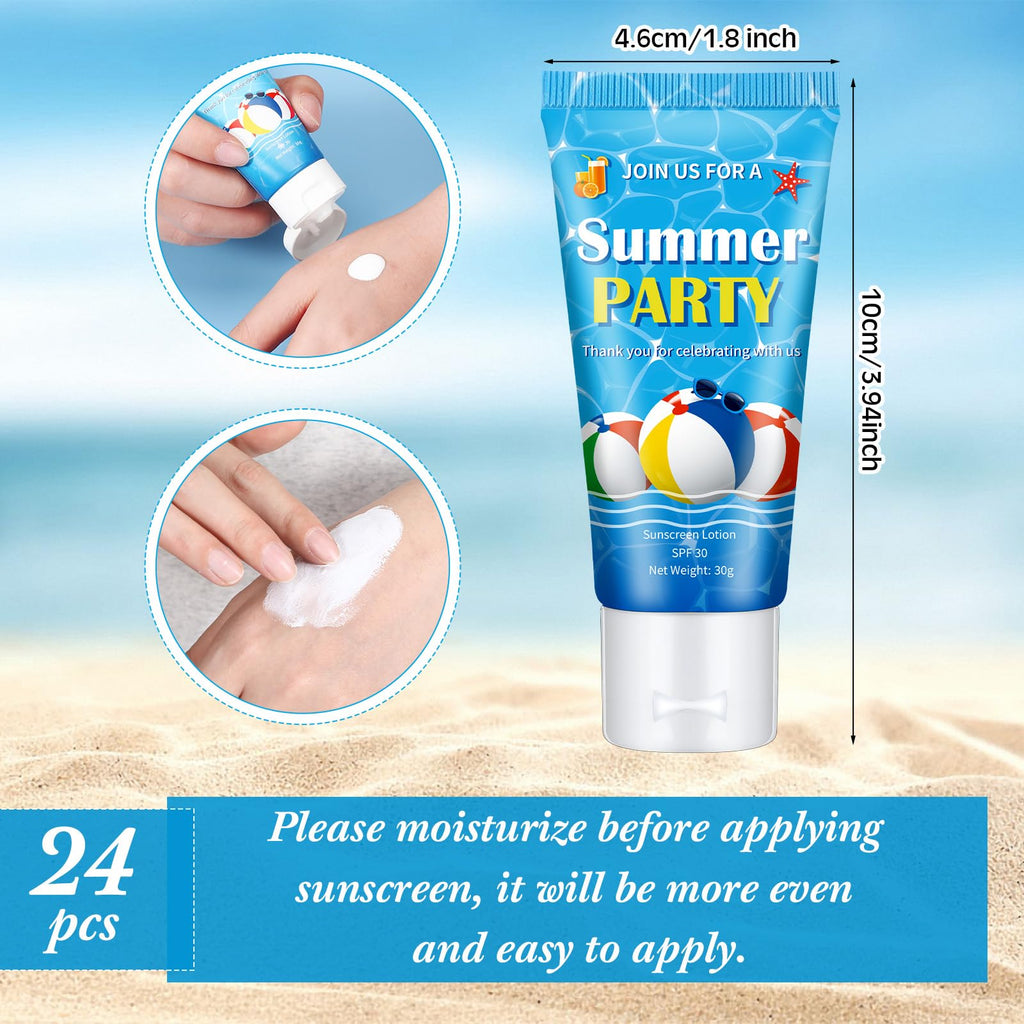 Dansib 24 Pcs Mini Sunscreen Bulk SPF 30 – Travel Size Lotion for Weddings