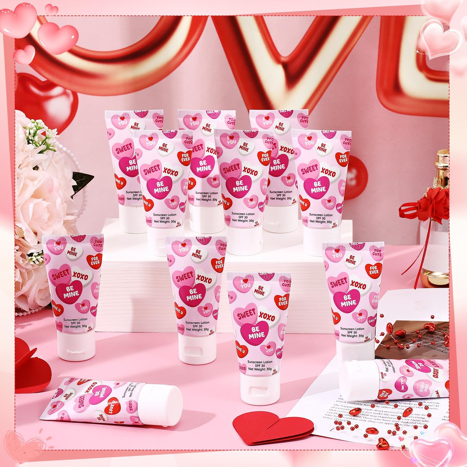 Dansib 12 Pcs Mini Sunscreen Bulk – SPF 30 Travel Size Sunscreen for Valentines Gifts