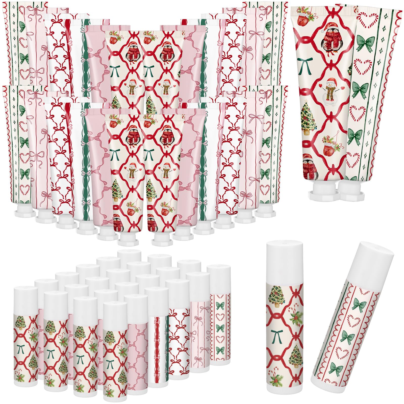 Dansib Valentine Hand Cream & Lip Balm Gift Set – 48 Pcs, 6 Scents, Travel Size