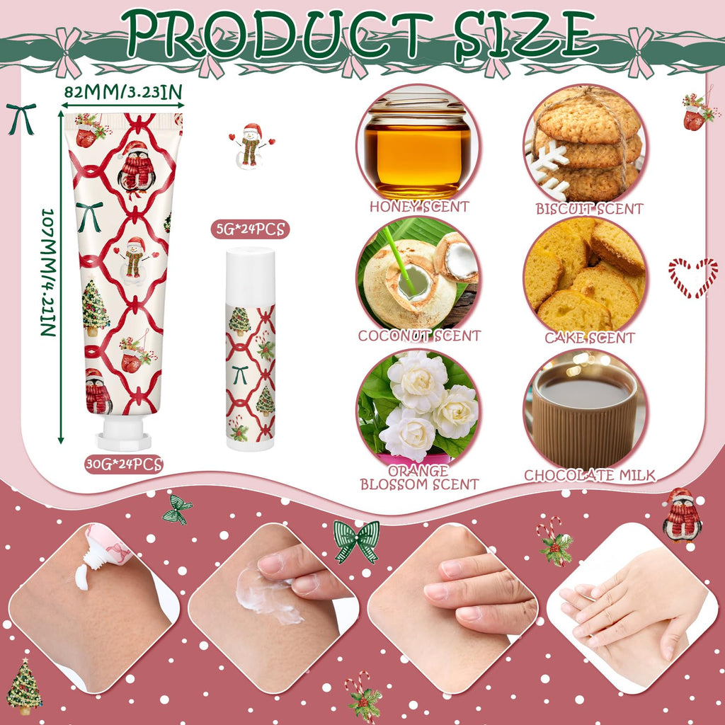 Dansib Valentine Hand Cream & Lip Balm Gift Set – 48 Pcs, 6 Scents, Travel Size