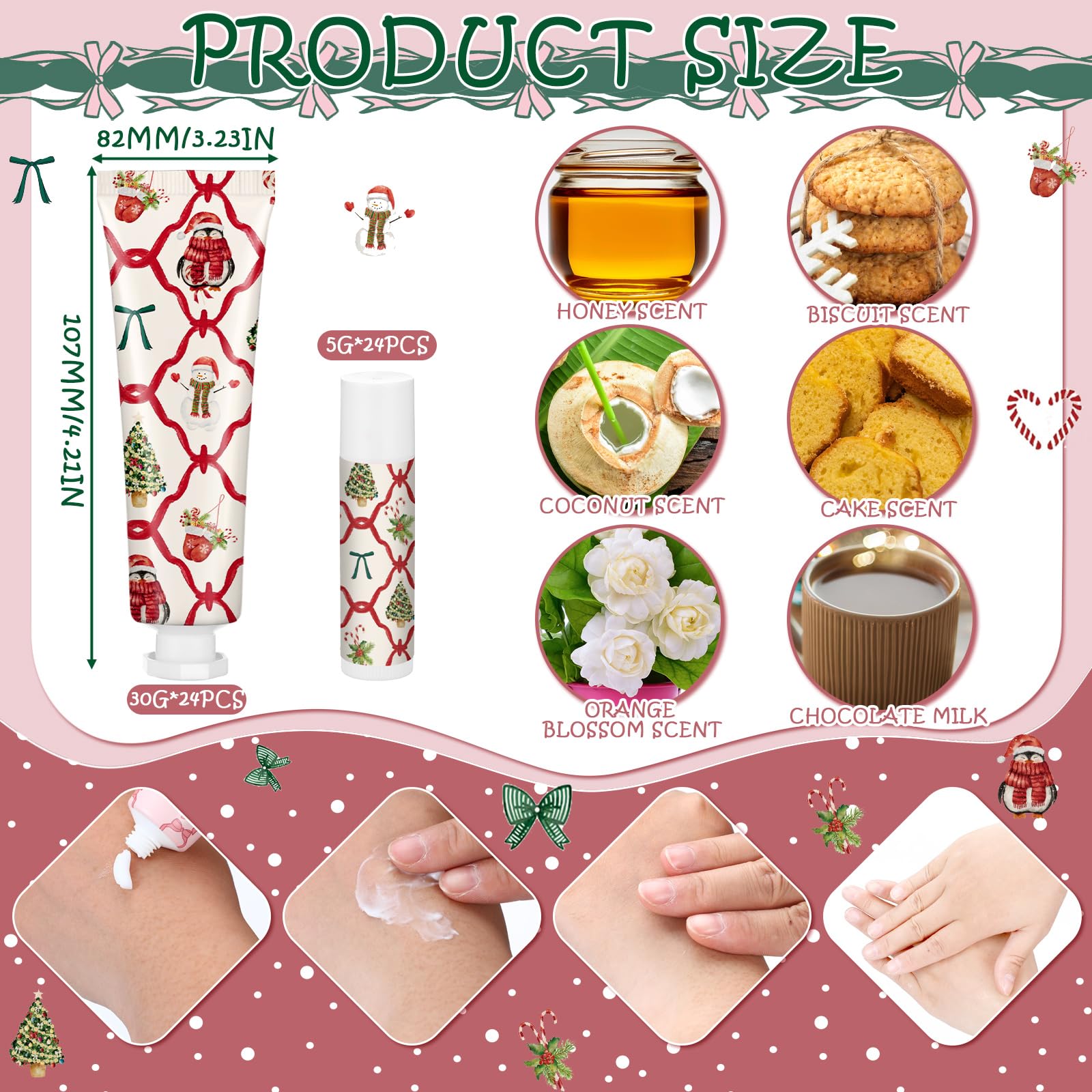 Dansib Valentine Hand Cream & Lip Balm Gift Set – 48 Pcs, 6 Scents, Travel Size