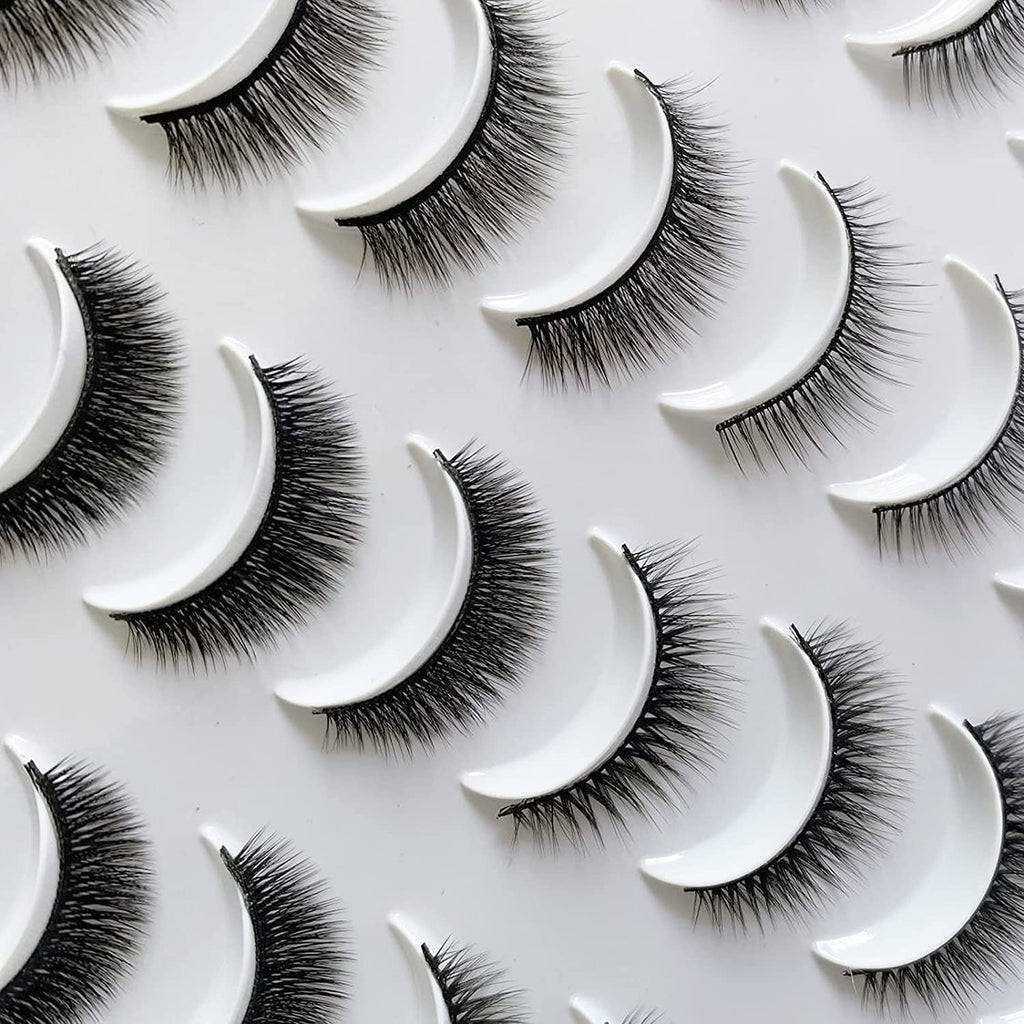 DAODER Lashes Short Eyelashes – Natural Look, 9-11mm Wispy Faux Mink, 20 Pairs