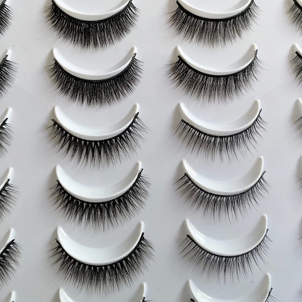 DAODER Lashes Short Eyelashes – Natural Look, 9-11mm Wispy Faux Mink, 20 Pairs