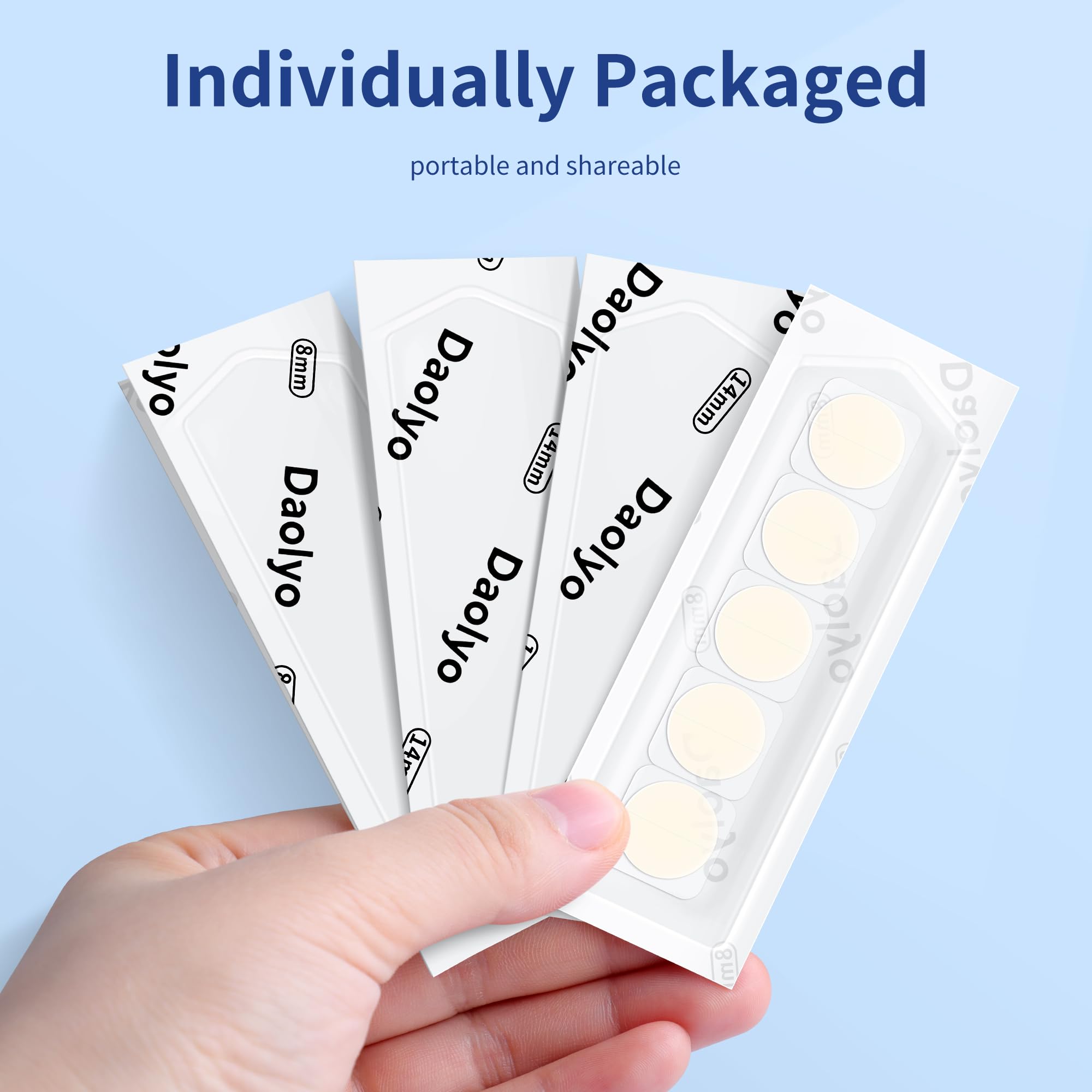 Daolyo Pimple Patches – 360 Hydrocolloid Acne Patches (4 Sizes) with Tea Tree, Calendula & Salicylic Acid