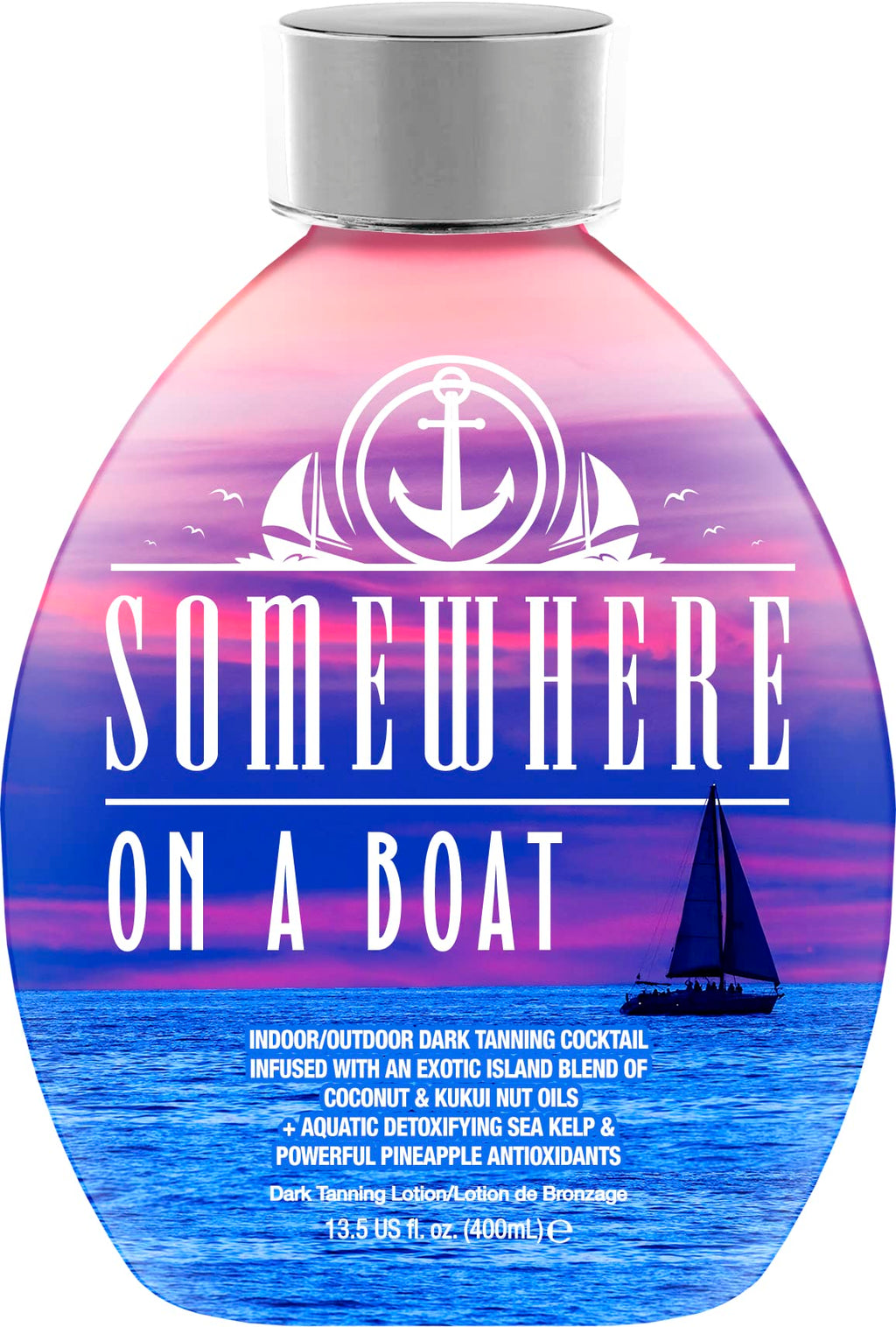DARK TANS EXCLUSIVE Somewhere On A Boat Tanning Lotion – No Bronzer, Coconut Oil, Pineapple, 13.5oz
