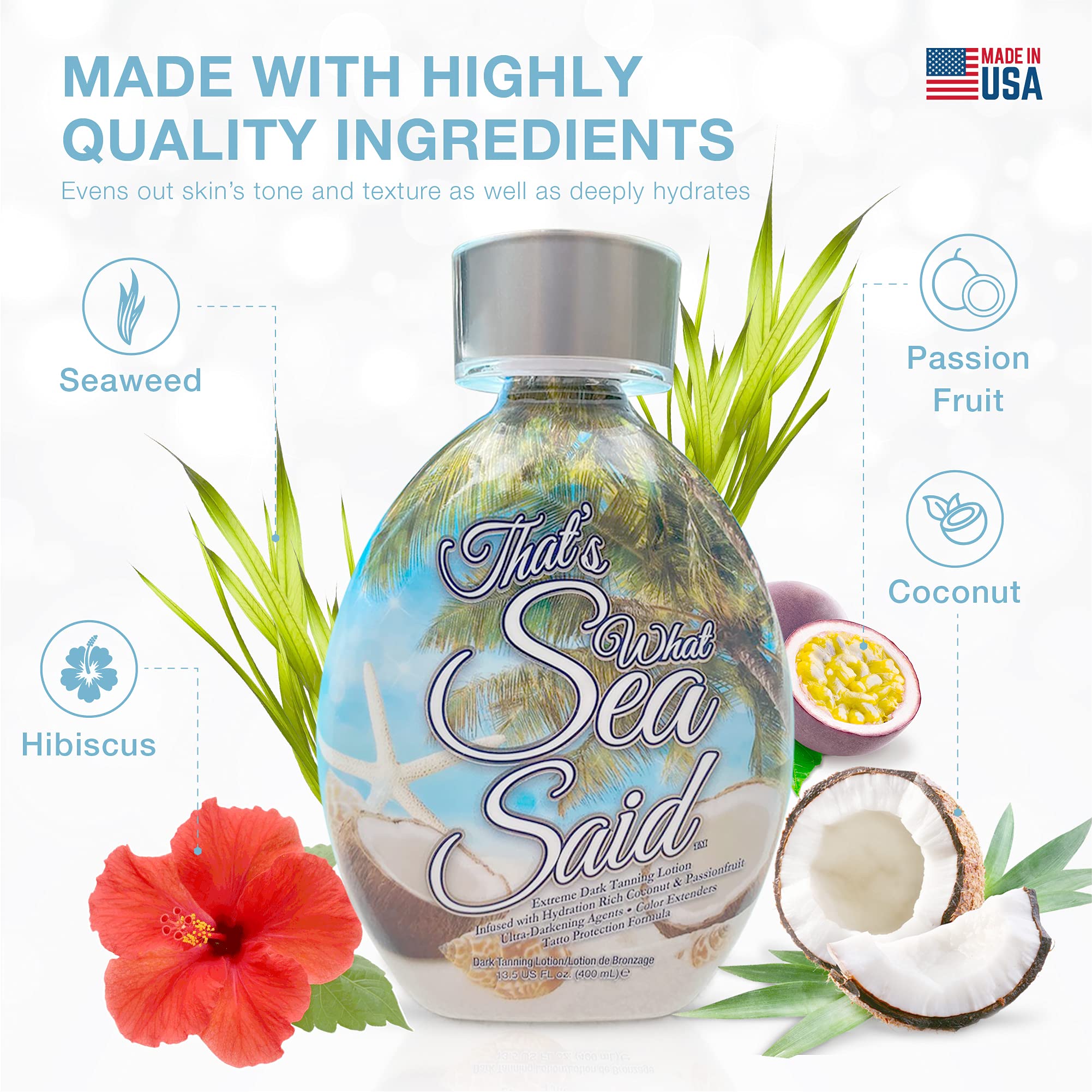 Thats What Sea Said Tanning Bed Lotion Accelerator by DARK TANS EXCLUSIVE | Indoor & Outdoor Tan Enhancer