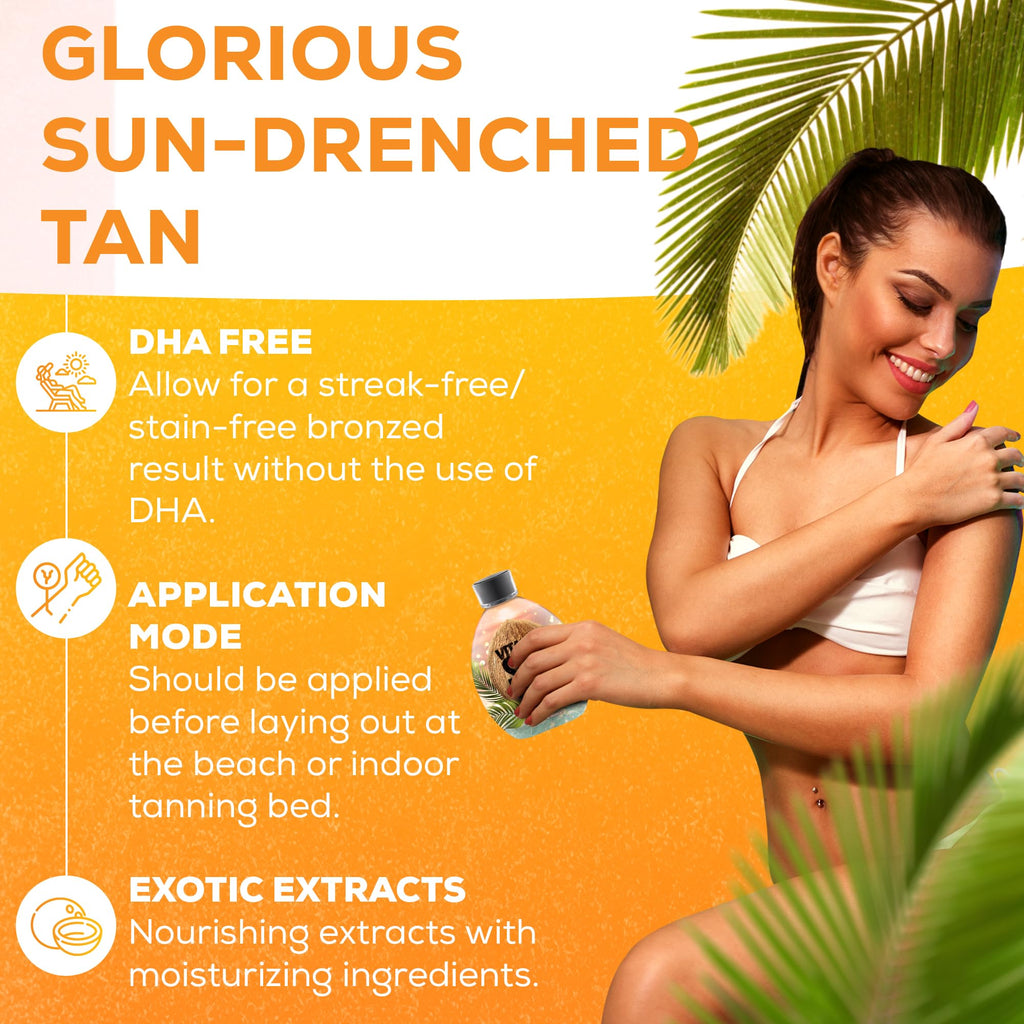 Dark Tans Exclusive Vitamin Sea Natural Bronzer – DHA-Free, Coconut Oil, 13.5oz, Indoor Bed Safe