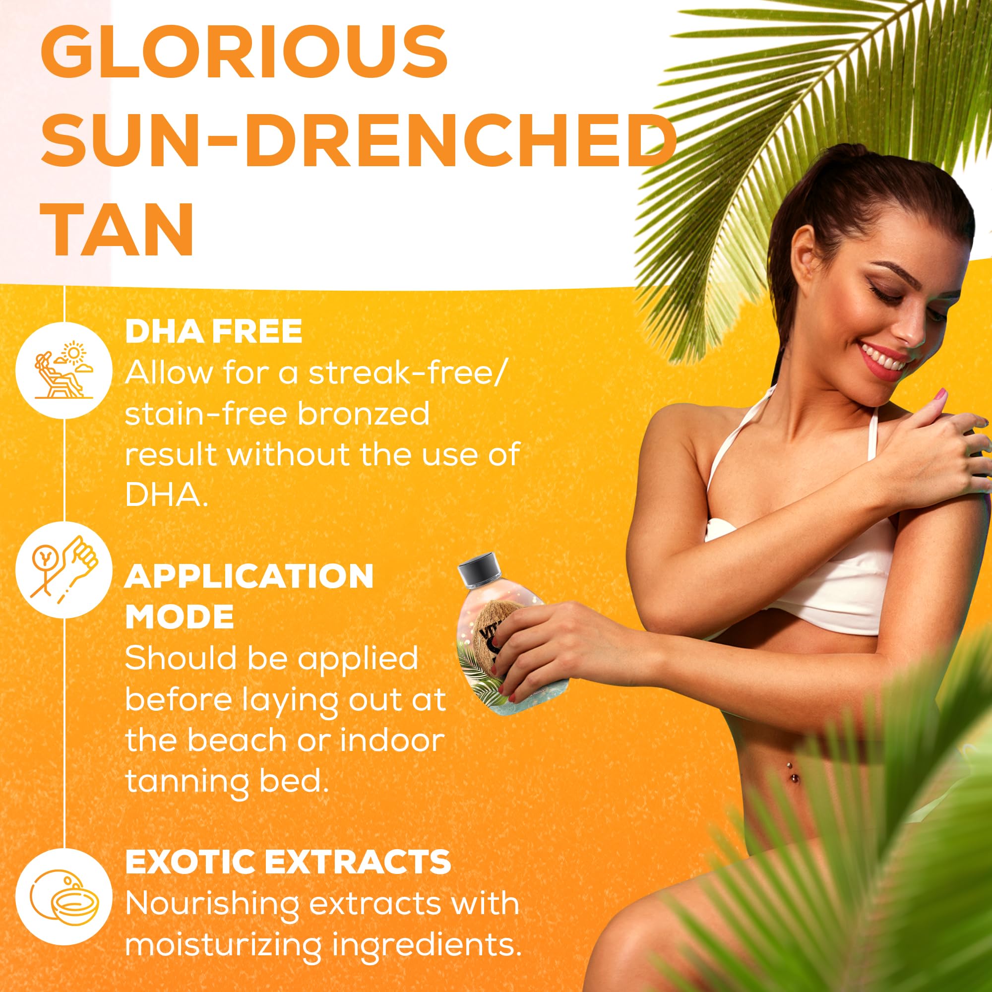 Dark Tans Exclusive Vitamin Sea Natural Bronzer – DHA-Free, Coconut Oil, 13.5oz, Indoor Bed Safe