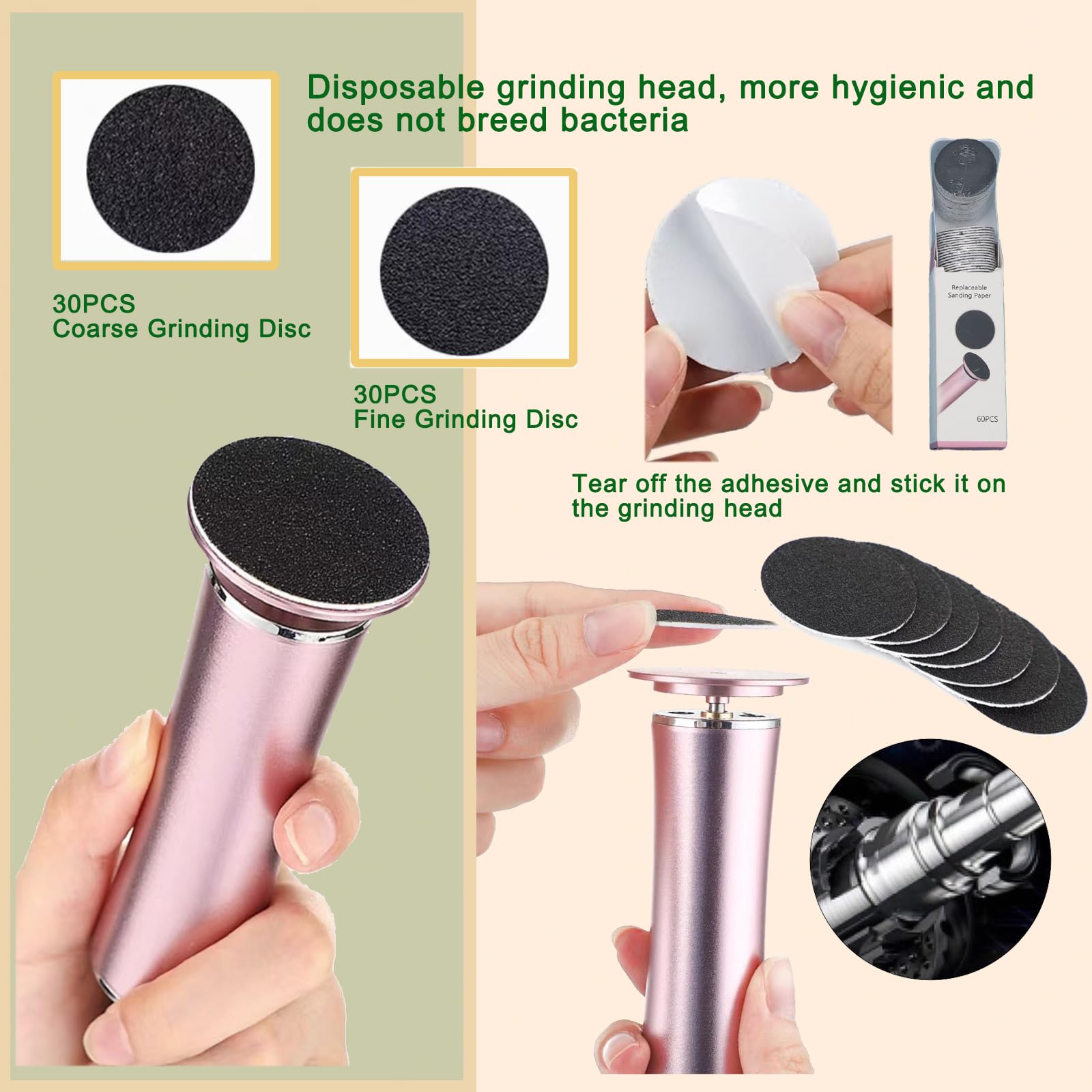 Darmave™ Electric Foot Callus Remover – Smooth Pedicure Wand with 60 Sanding Pads