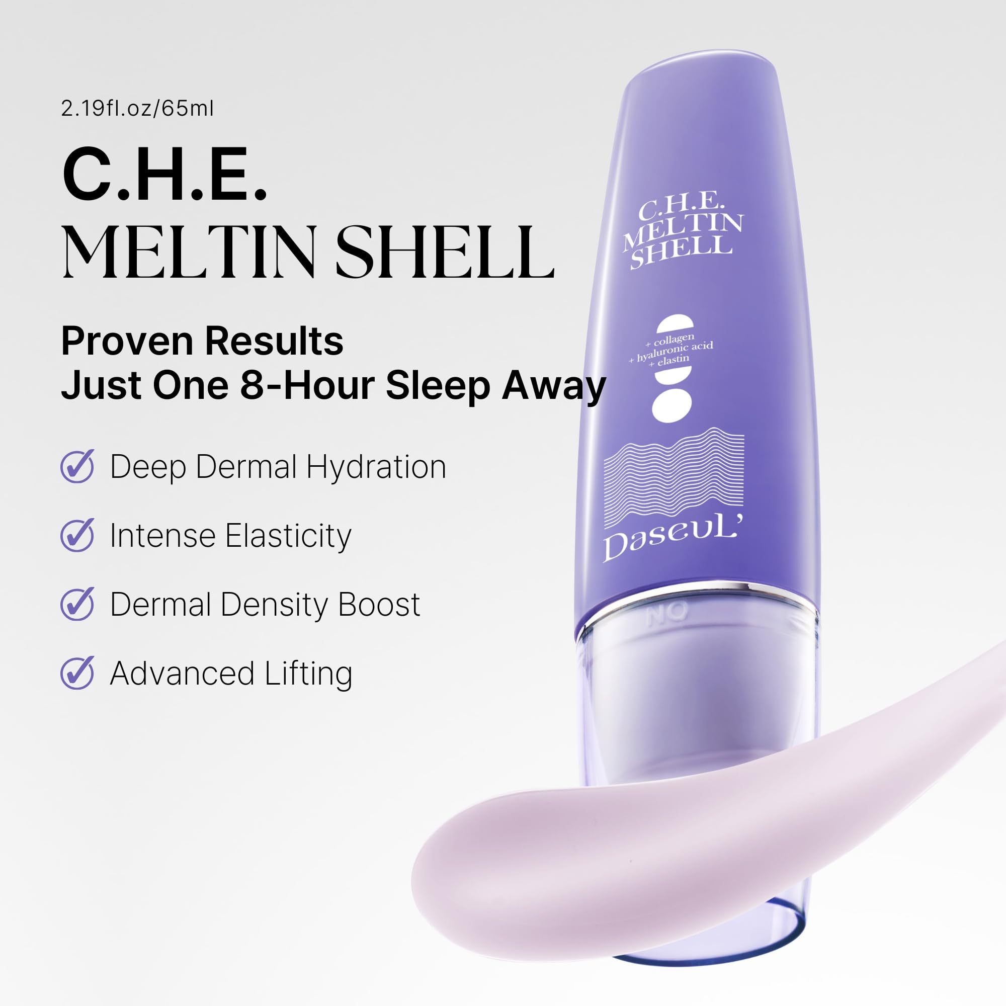 DaseuL’ C.H.E. Meltin Shell Overnight Mask – Built-In Brush, Ultra-Low Molecular Collagen & Hyaluronic Acid