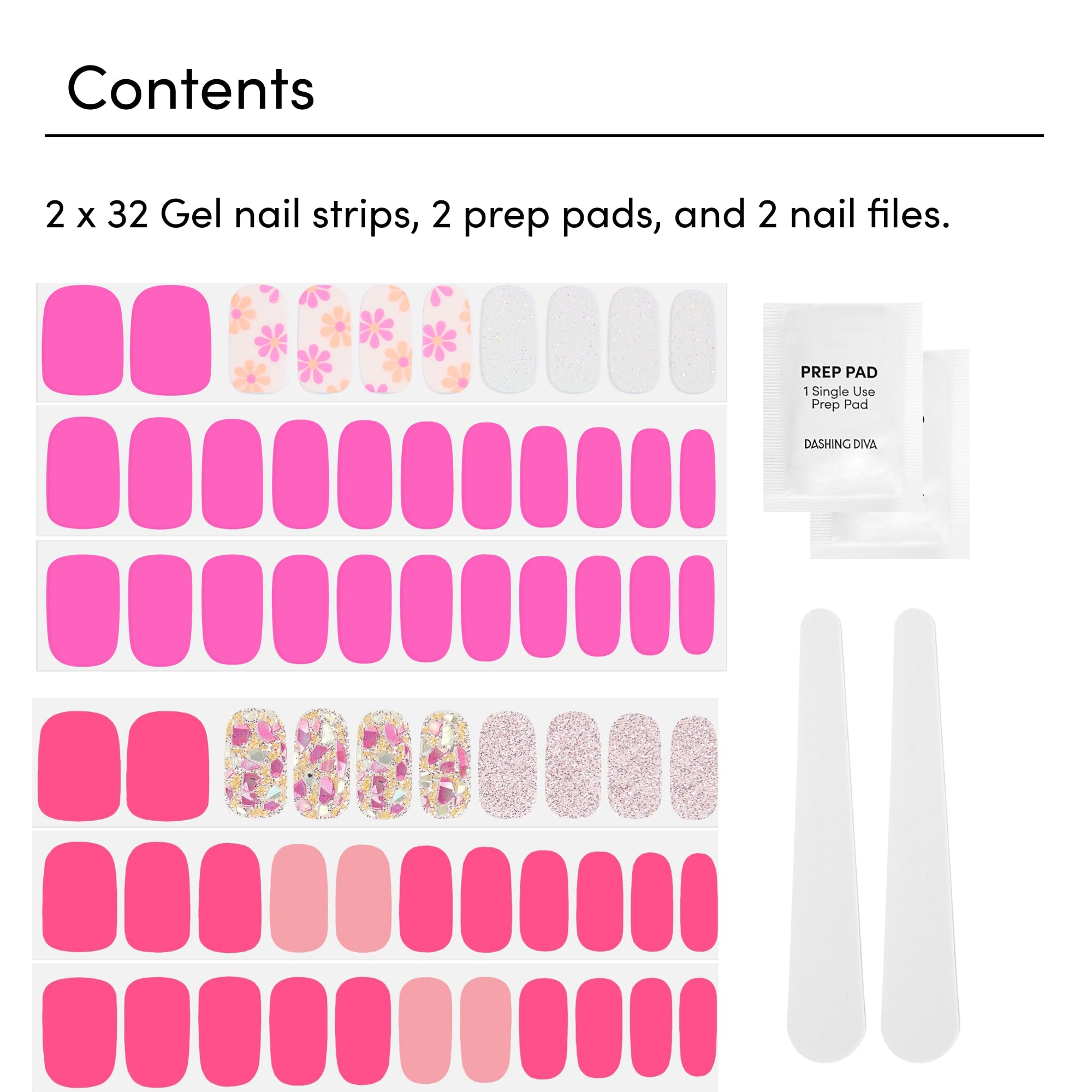Dashing Diva Gloss Nail Strips Bundle - The Bright Pinks Collection - Coral Reef & Palm Beach