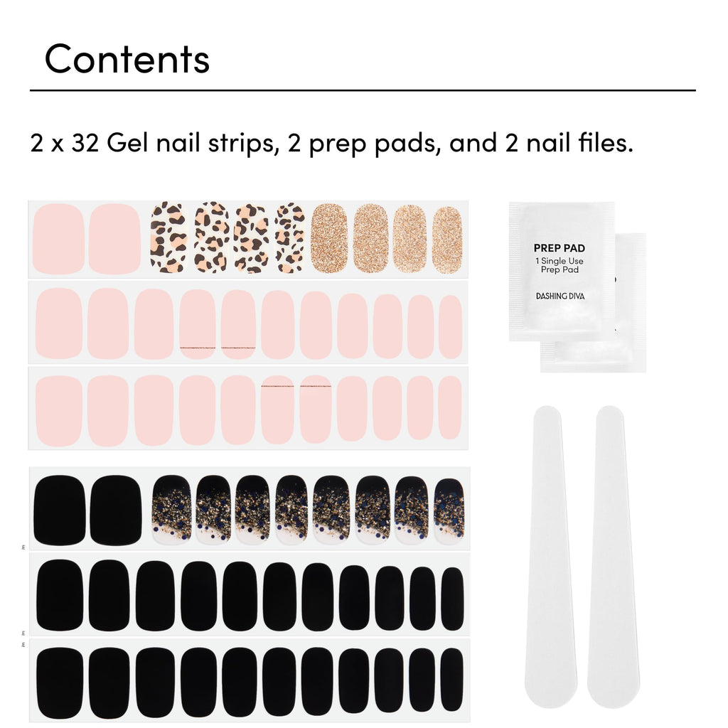 Dashing Diva Gloss Nail Strips Bundle – Black Cheetah Collection (Cheetahlicious & Hollywood Lane)