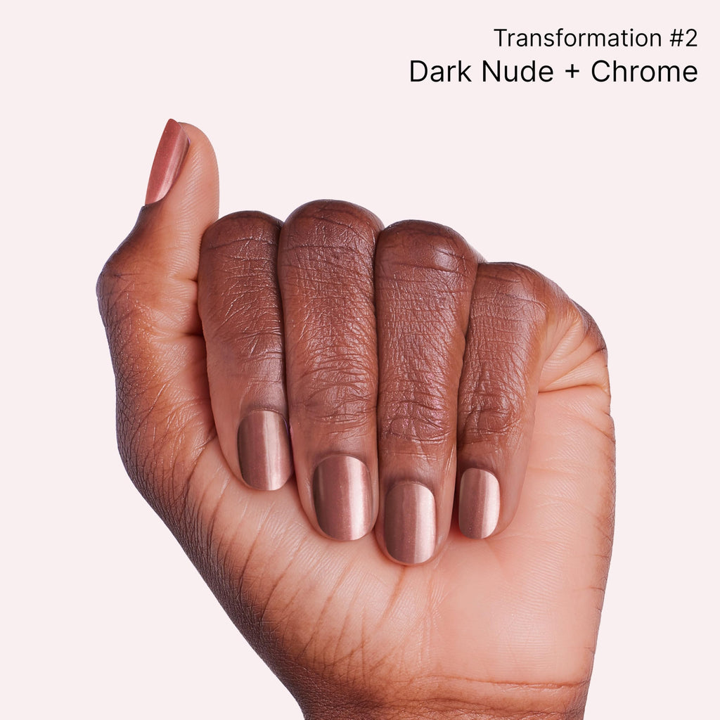 Dashing Diva Chromagic Gel Nail Strips – Bare to Beam | UV Free, Chip Resistant Chrome Nails