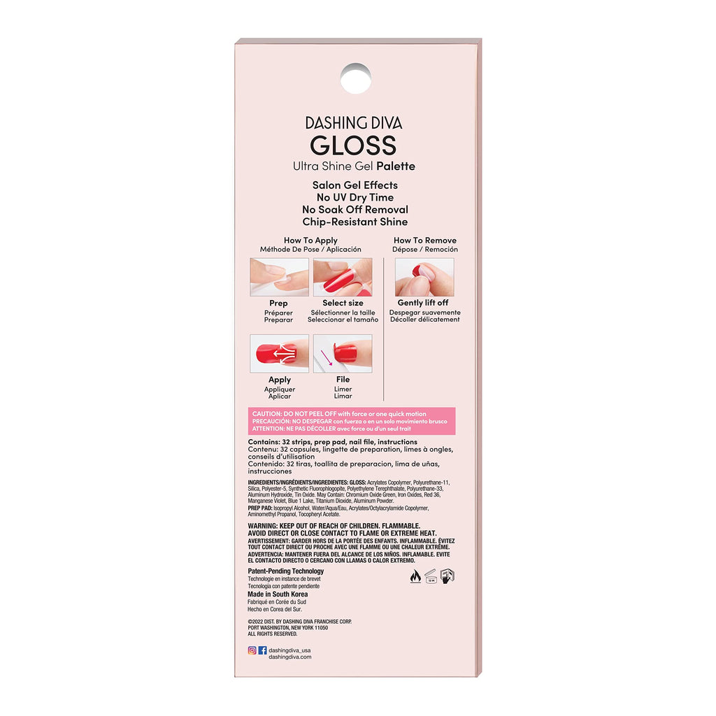 Dashing Diva Get Jaded Gloss Nail Strips – Mint Green Gel Strips with Gold Glitter, 14 Day Wear
