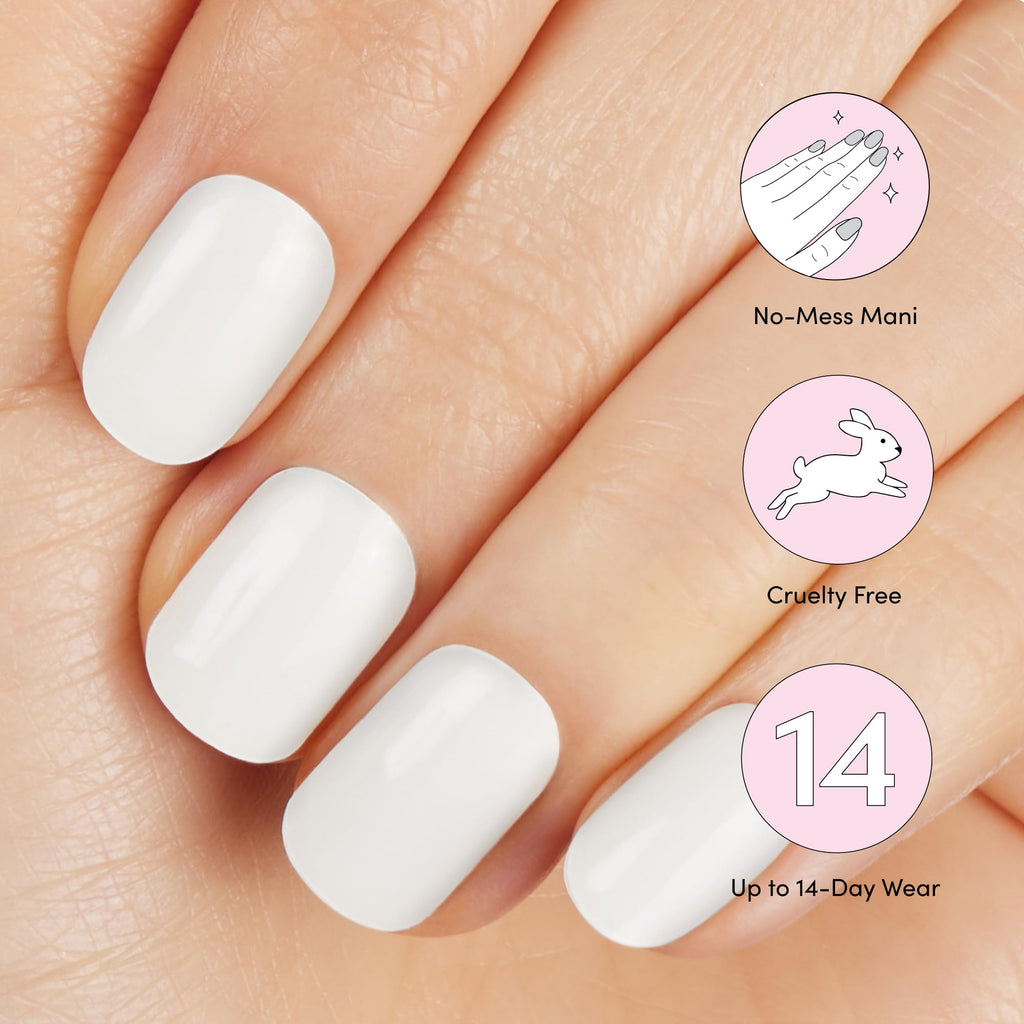 Dashing Diva Glaze Nail Starter Kit Daikon – Semi-Cured Gel Strips, 7-Piece Set + Mini LED Lamp