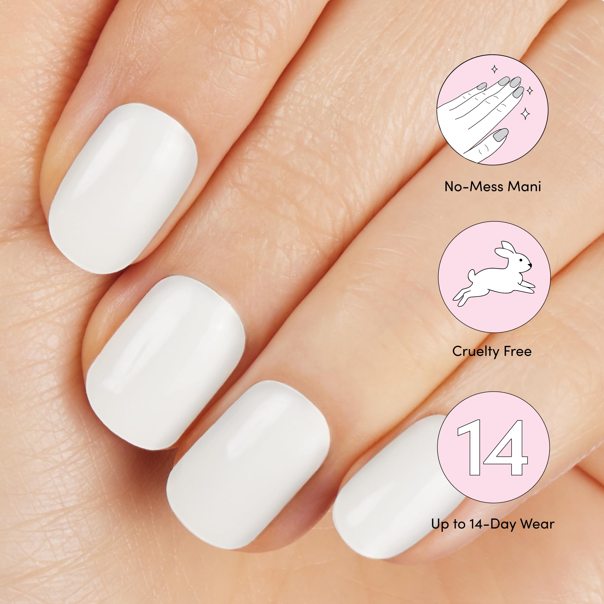 Dashing Diva Glaze Nail Starter Kit Daikon – Semi-Cured Gel Strips, 7-Piece Set + Mini LED Lamp