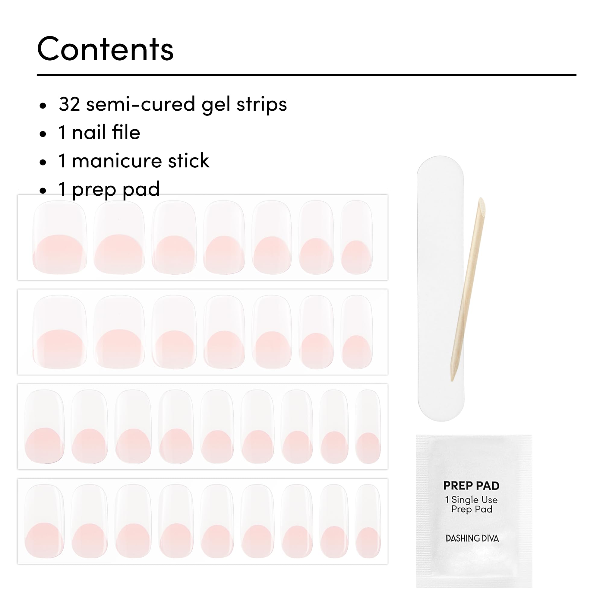 Dashing Diva Glaze Effects Nail Strips – Pearly Whites | Long-Lasting Gel Manicure