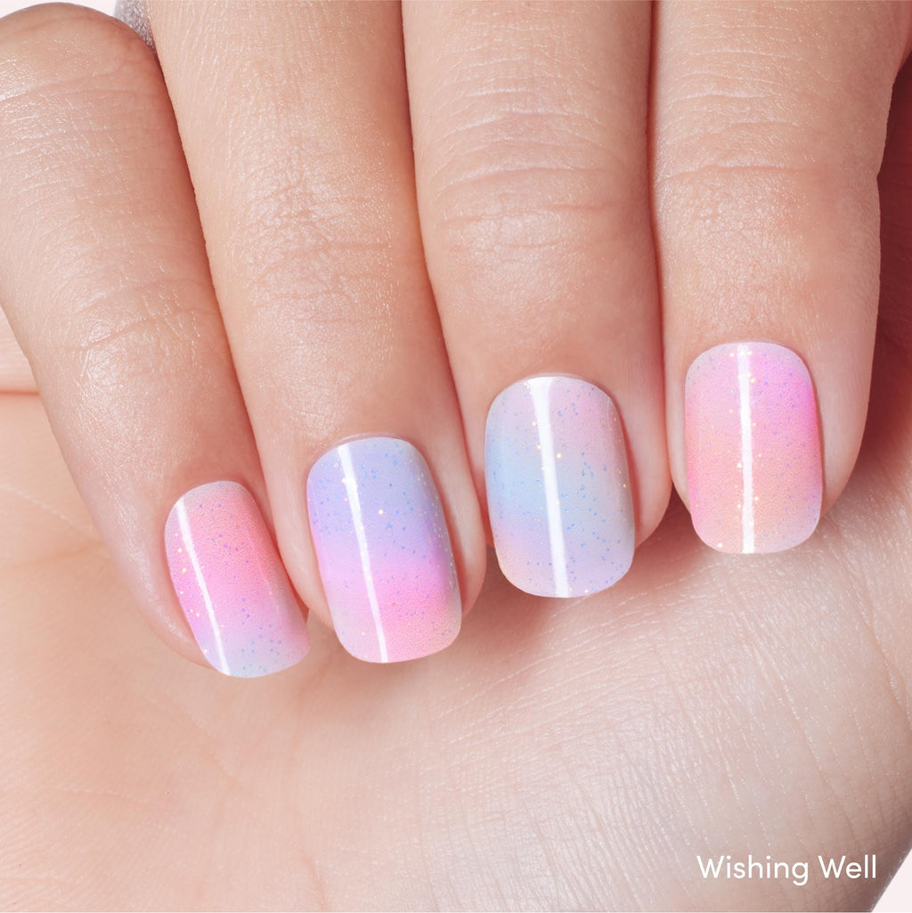 Dashing Diva Glaze Nail Strip Duo – Iridesci & Wishing Well | Long-Lasting Semi-Cured Gel Strips