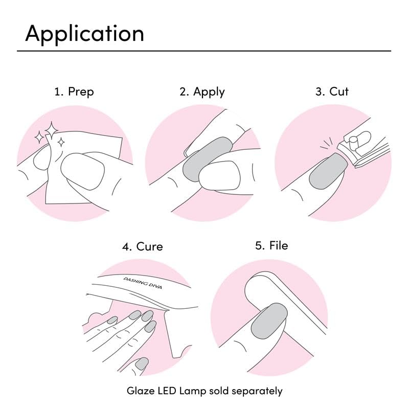 Dashing Diva Glaze Nail Strip Duo – Pearly Whites & Pastel Baby, Long-Lasting Semi-Cured Gel Strips
