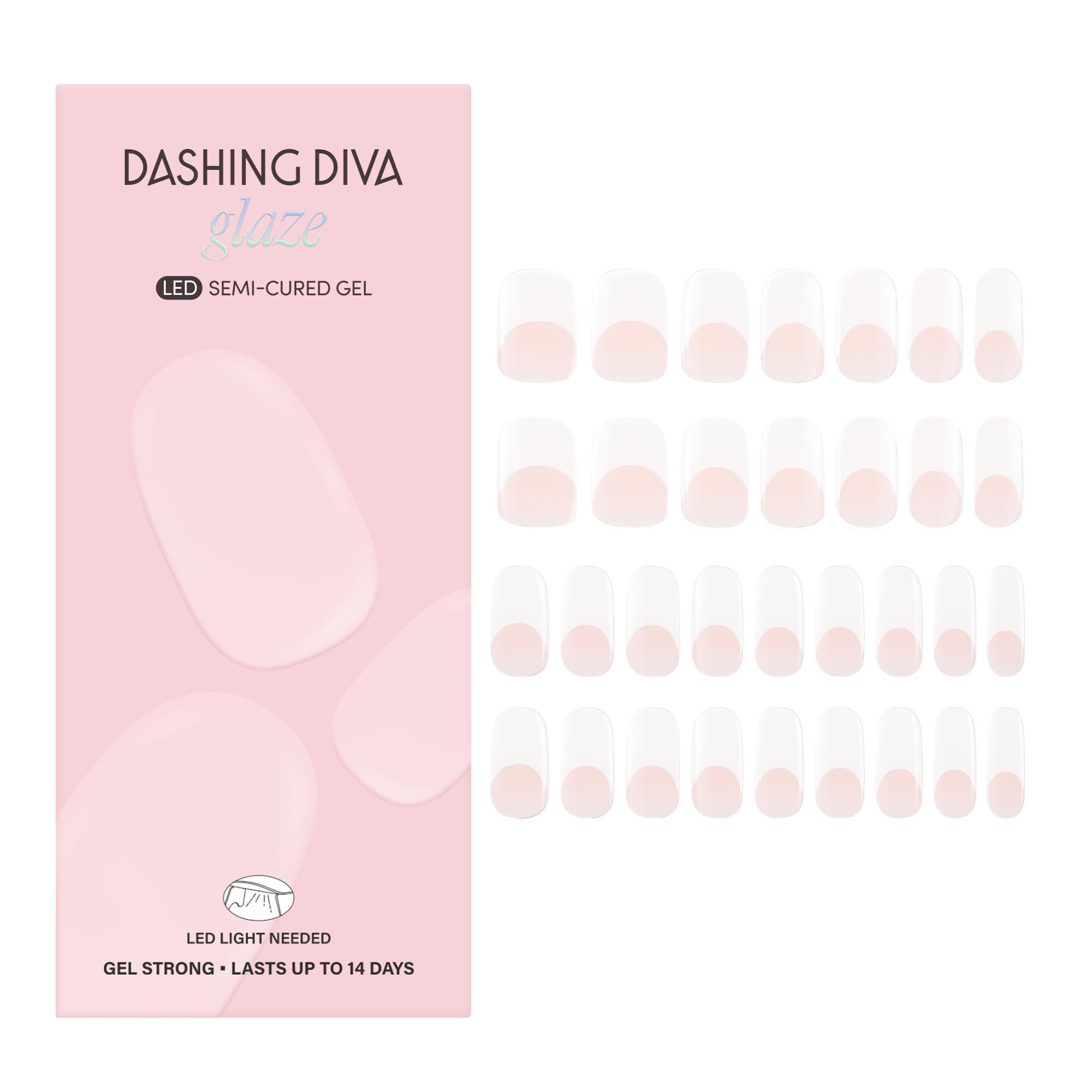 Dashing Diva Glaze Effects Nail Strips – Pearly Whites | Long-Lasting Gel Manicure