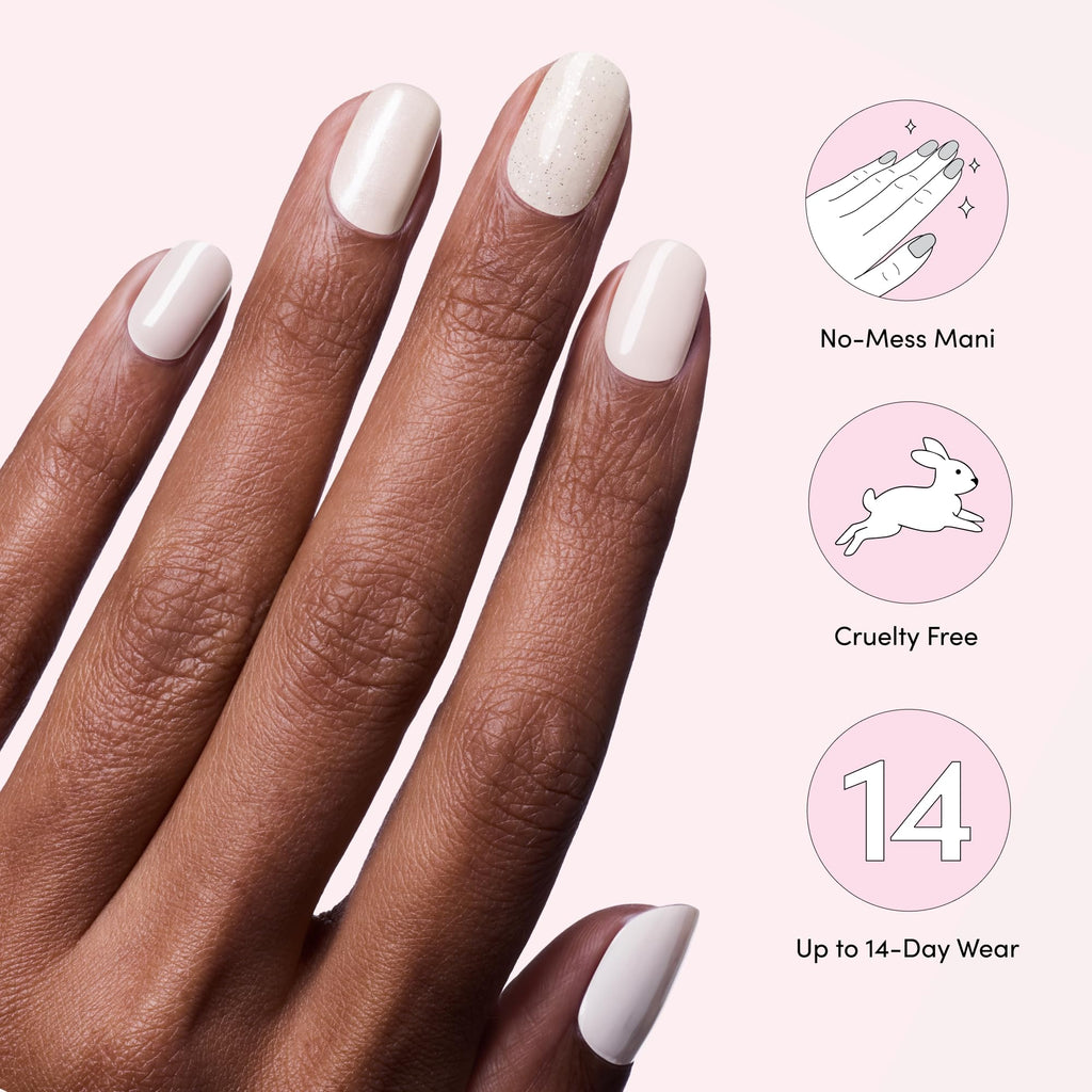 Dashing Diva Gloss Nail Strips 5-in-1 Kit – Best of Blancs | UV Free, Chip Resistant Gel Nails