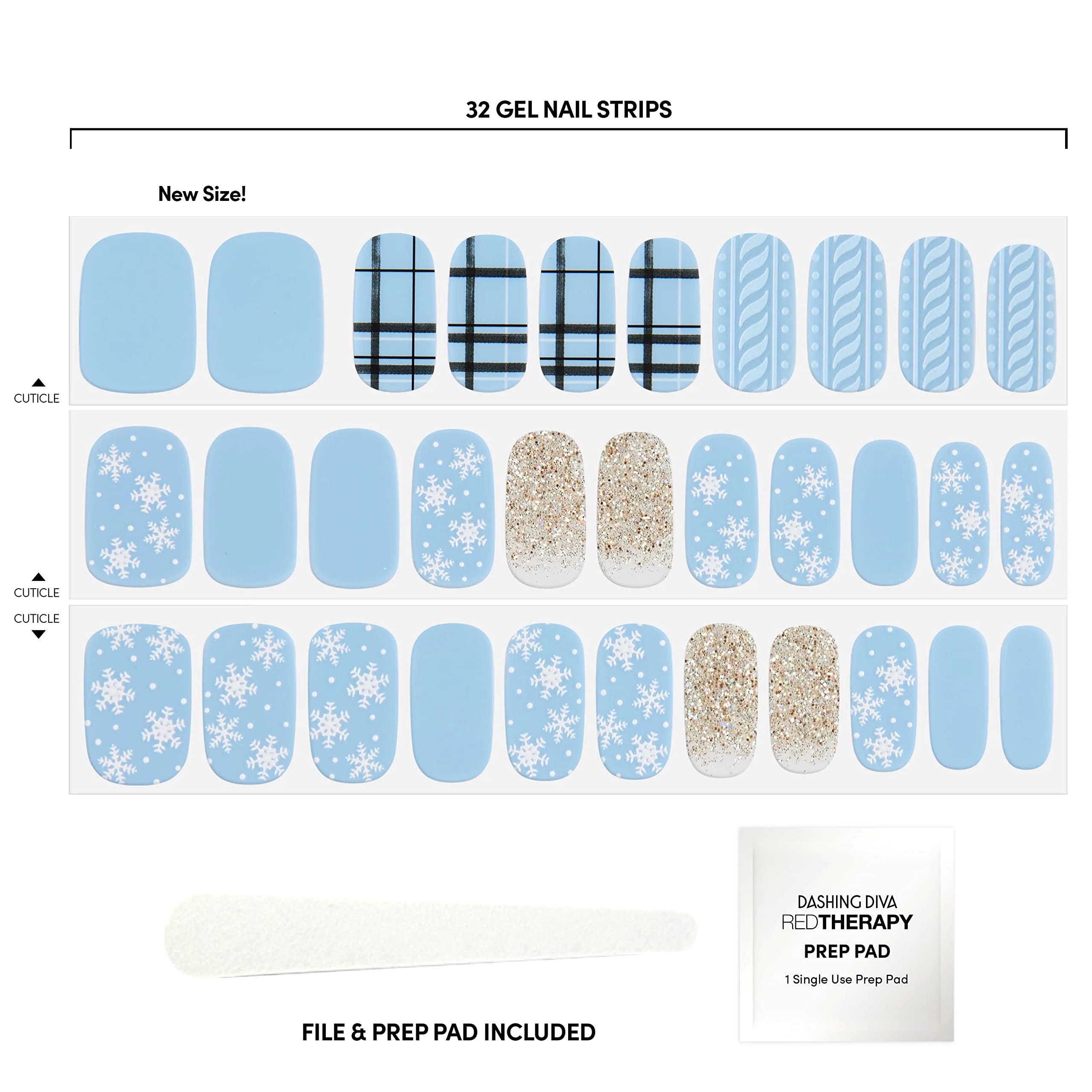 Dashing Diva Gloss Holiday Snowball Fight Nail Strips – UV-Free & Chip-Resistant Gel Wraps