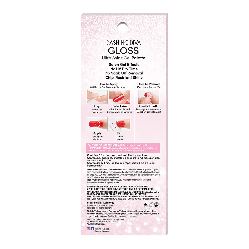 Dashing Diva Gloss Holiday Snowball Fight Nail Strips – UV-Free & Chip-Resistant Gel Wraps