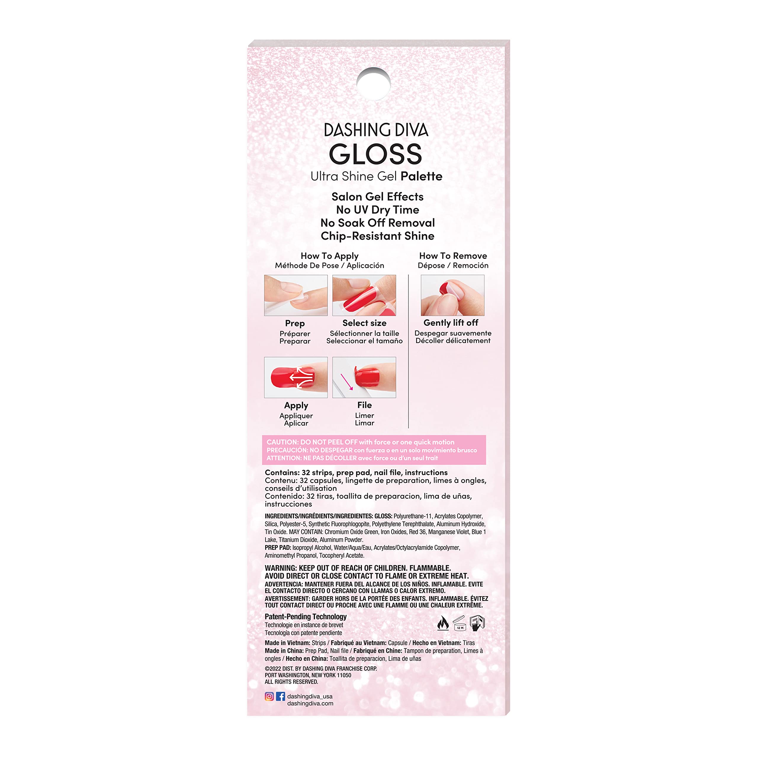 Dashing Diva Gloss Holiday Snowball Fight Nail Strips – UV-Free & Chip-Resistant Gel Wraps
