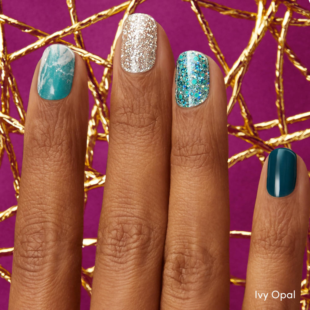 Dashing Diva Gloss Nail Strips Bundle – Light Marble Collection (Natural Wonder & Ivy Opal)