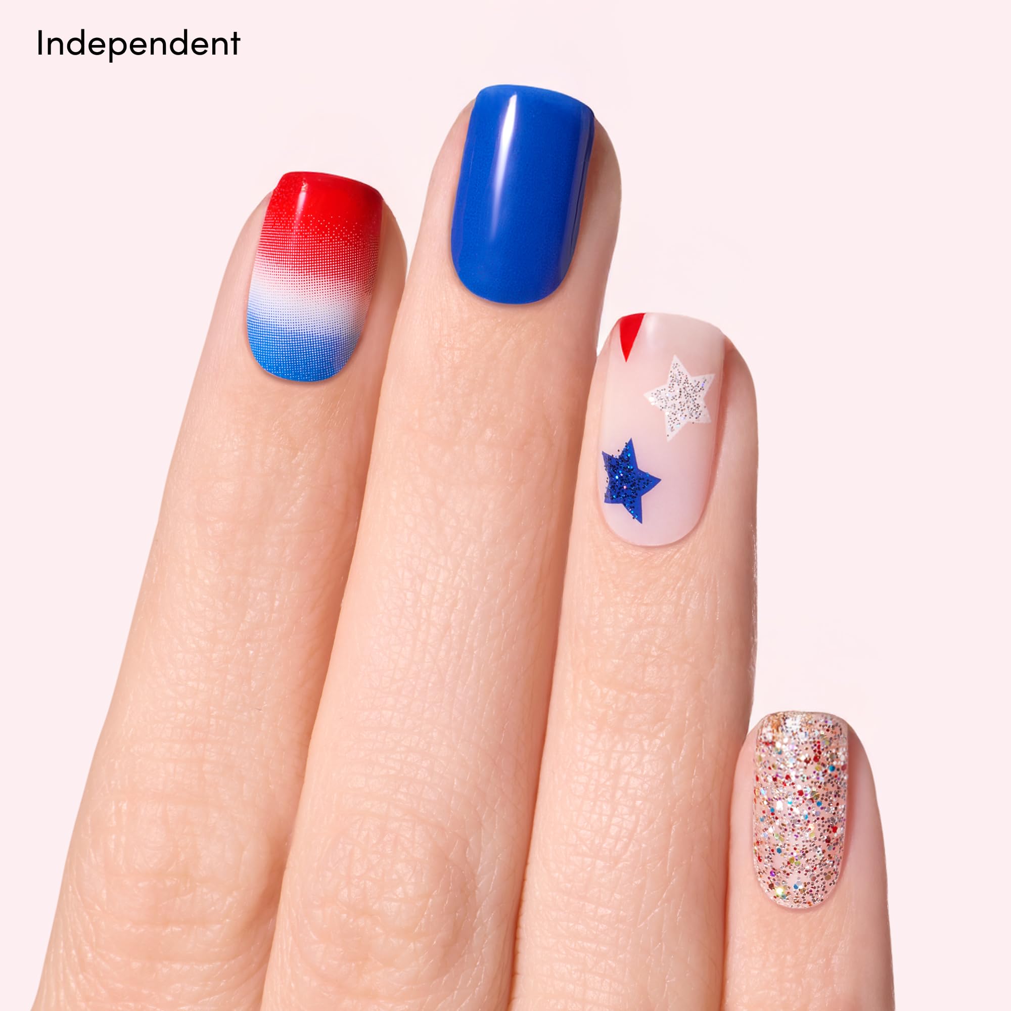 Dashing Diva Patriotic Gloss Nail Strips Bundle – Salute & Independence (UV Free, Chip Resistant Gel Nails)