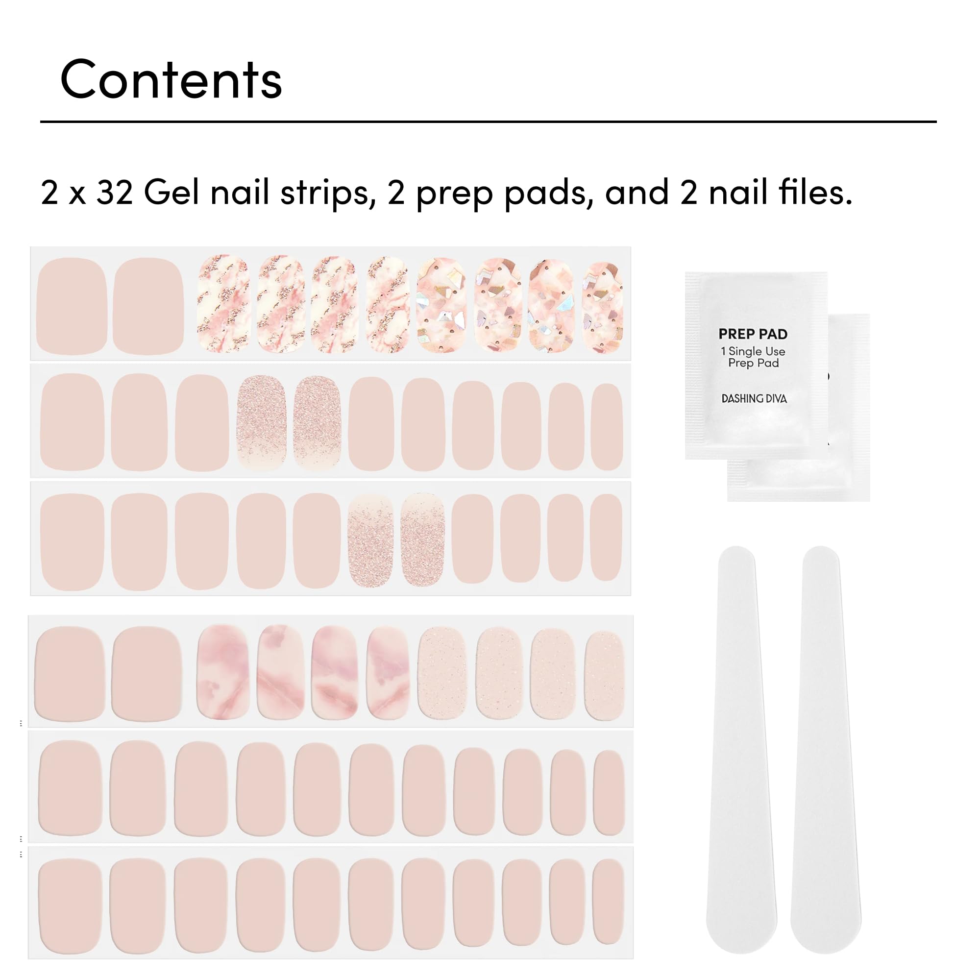 Dashing Diva Gloss Nail Strips Bundle – Classic Marbles (Crystal Clear & Maybe Marble)