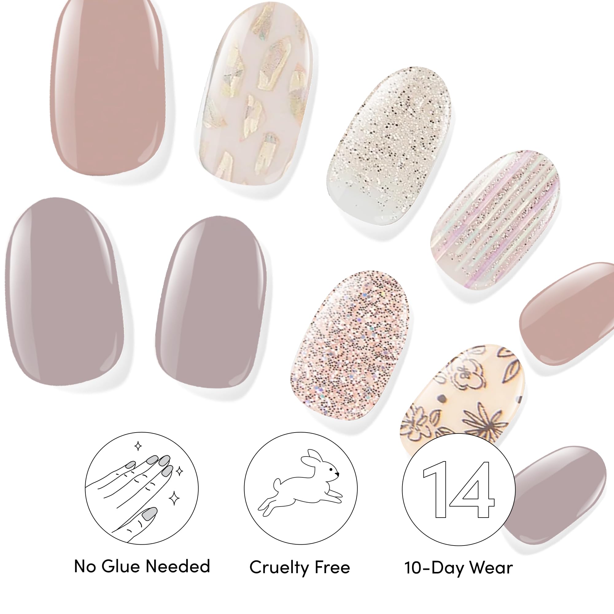 Dashing Diva Gloss Nail Strips Bundle – Lavender Dreams & After Glow | UV-Free, Chip-Resistant Gel Stickers