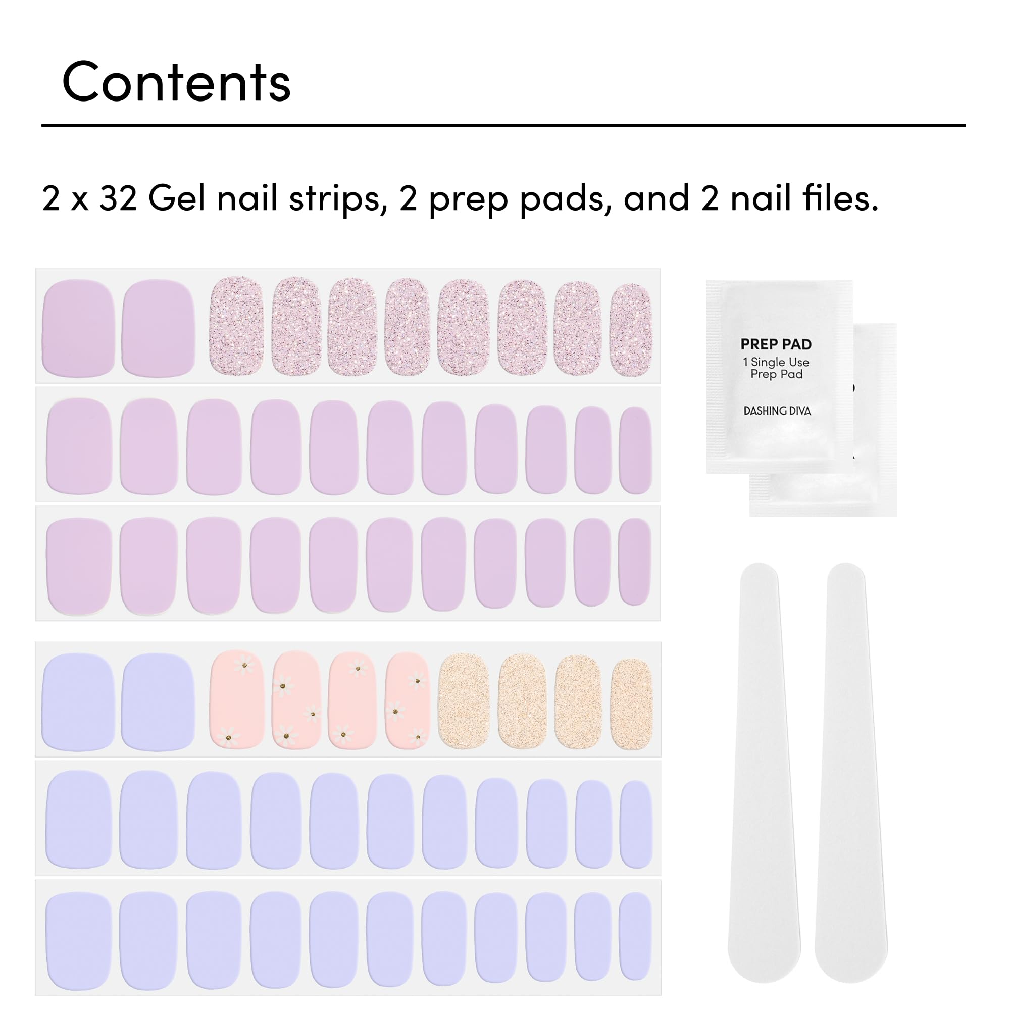Dashing Diva Gloss Nail Strips Bundle – Pastel Collection: Fairytale Moment & Down Down Daisy