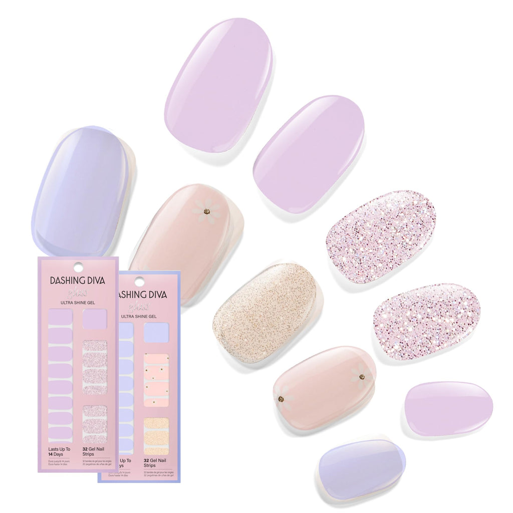 Dashing Diva Gloss Nail Strips Bundle – Pastel Collection: Fairytale Moment & Down Down Daisy
