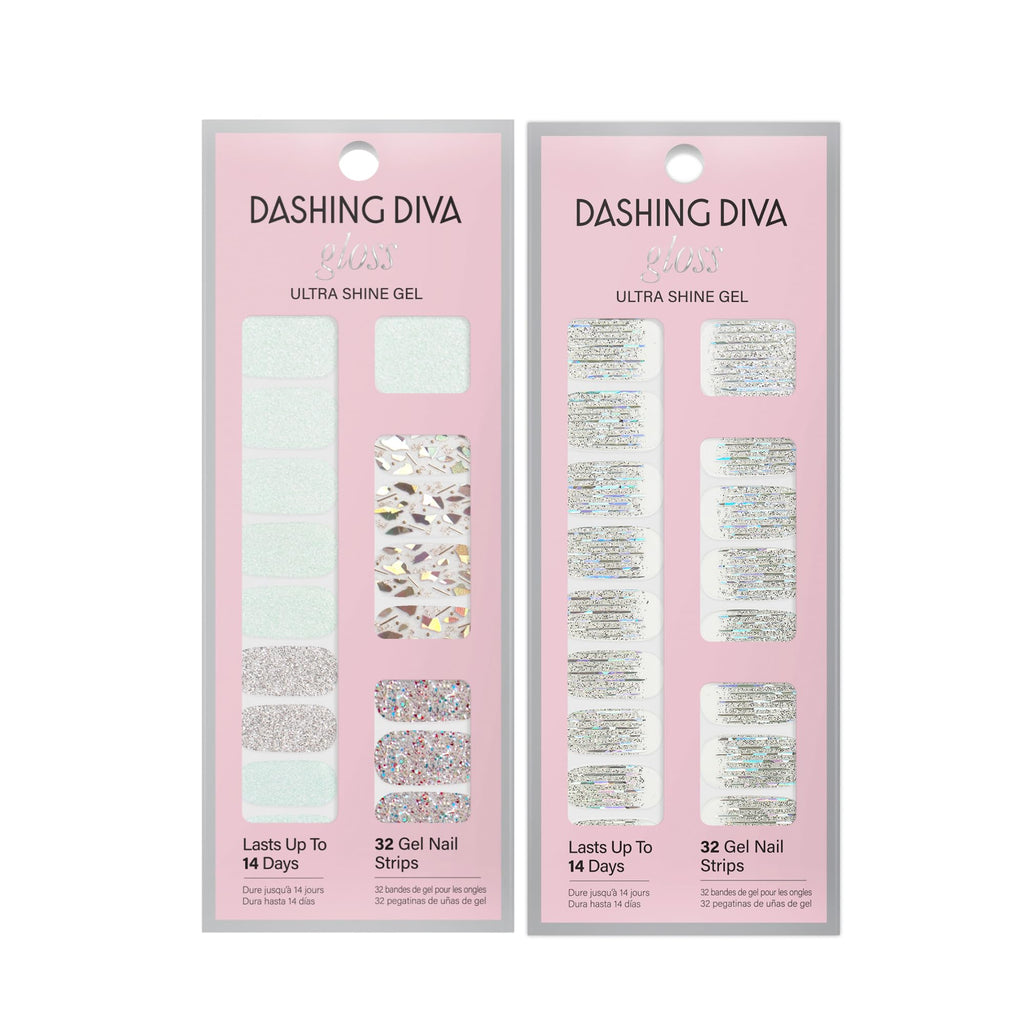 Dashing Diva Gloss Nail Strips Bundle – The Glam Collection: Meteor Shower & Going Platinum