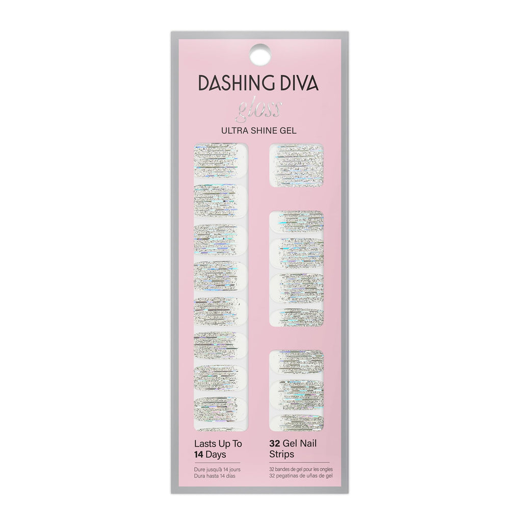 Dashing Diva Gloss Nail Strips Going Platinum – UV Free, Chip Resistant Gel Nails
