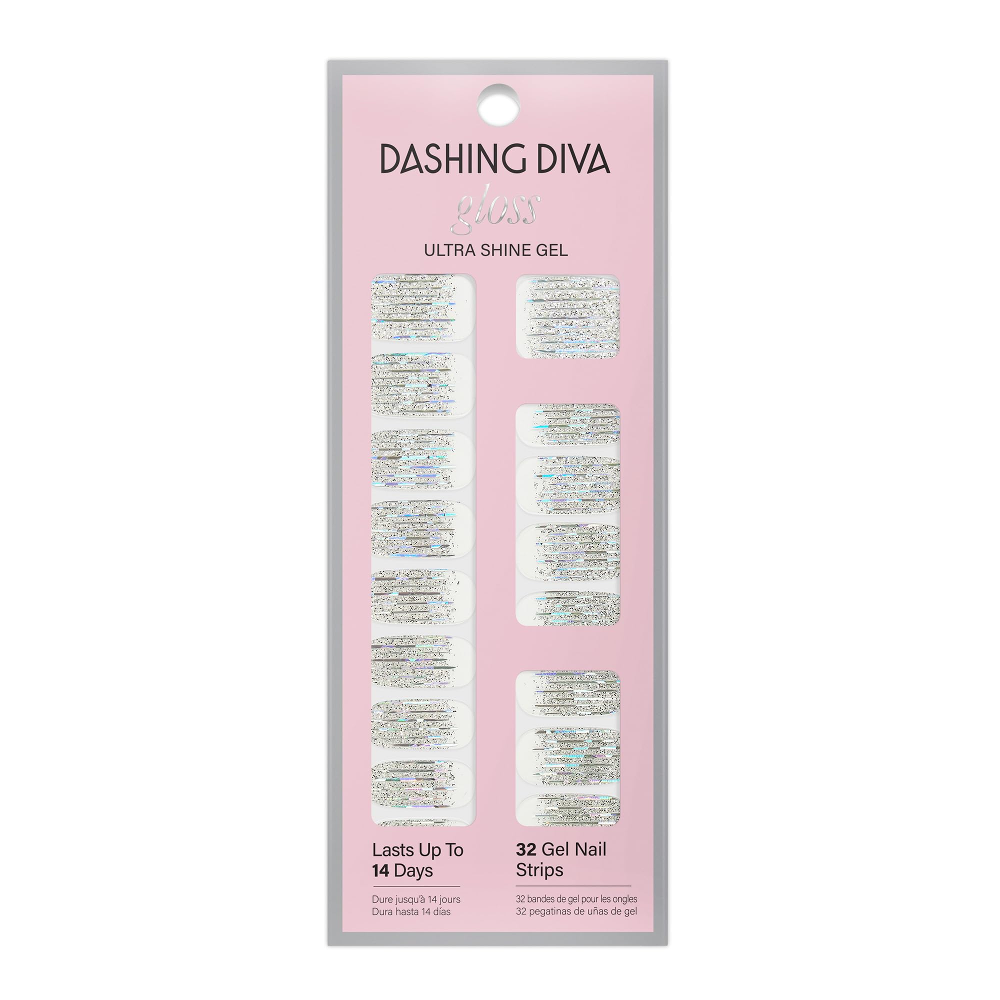 Dashing Diva Gloss Nail Strips Going Platinum – UV Free, Chip Resistant Gel Nails