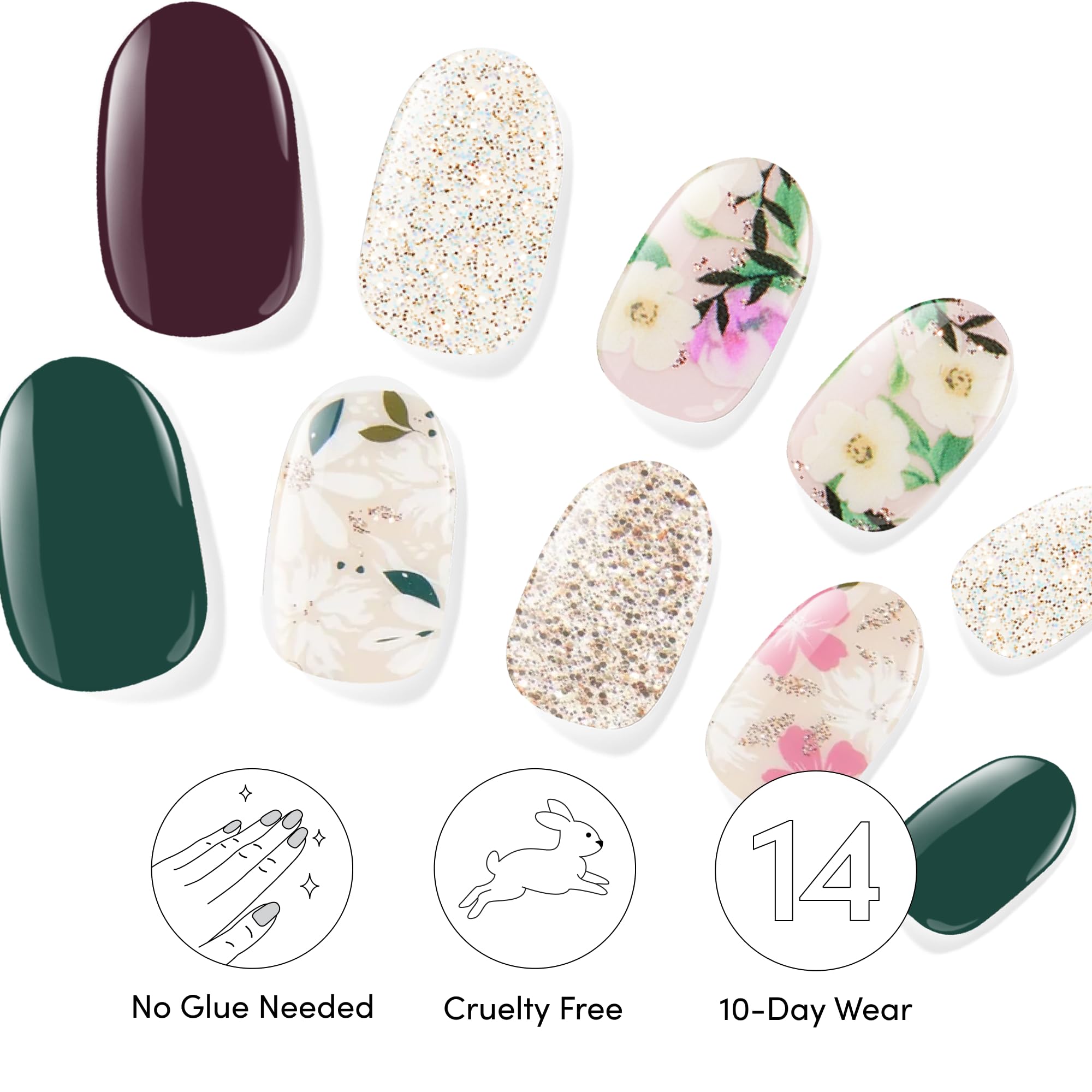 Dashing Diva Gloss Nail Strips Bundle — Winter Florals: Baby Bouquet & Magnolia Vine