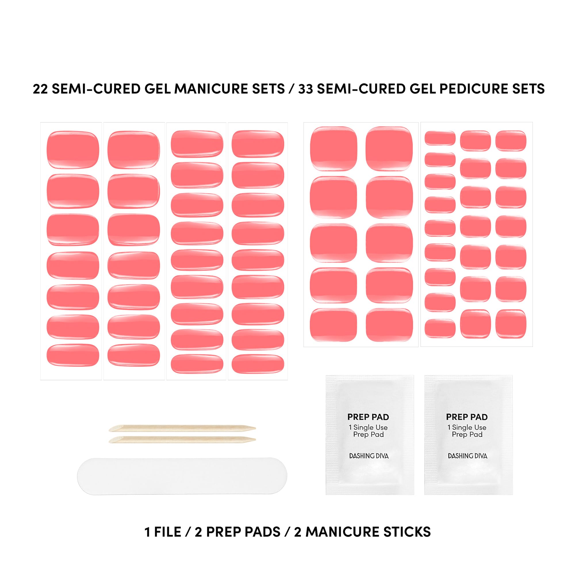 Dashing Diva Glaze Mani Pedi Kit – Vitamin C Glaze with LED Lamp | Semicured Gel Nail Strips