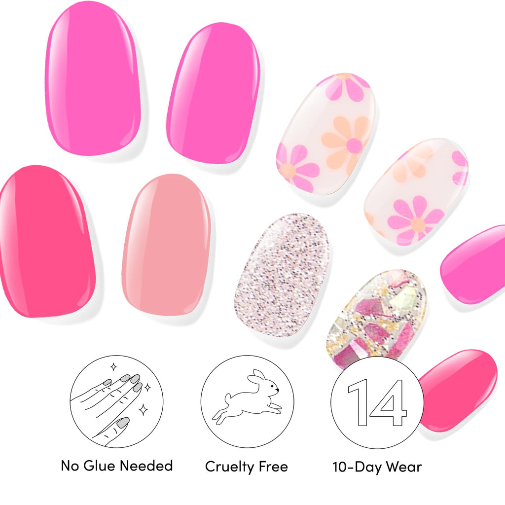 Dashing Diva Gloss Nail Strips Bundle - The Bright Pinks Collection - Coral Reef & Palm Beach