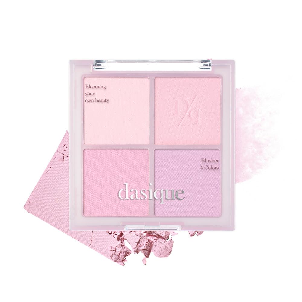 Dasique Blending Mood Cheek #02 Cool Blending — 4 Shade Powder Blush, Cruelty-Free, Long-Lasting