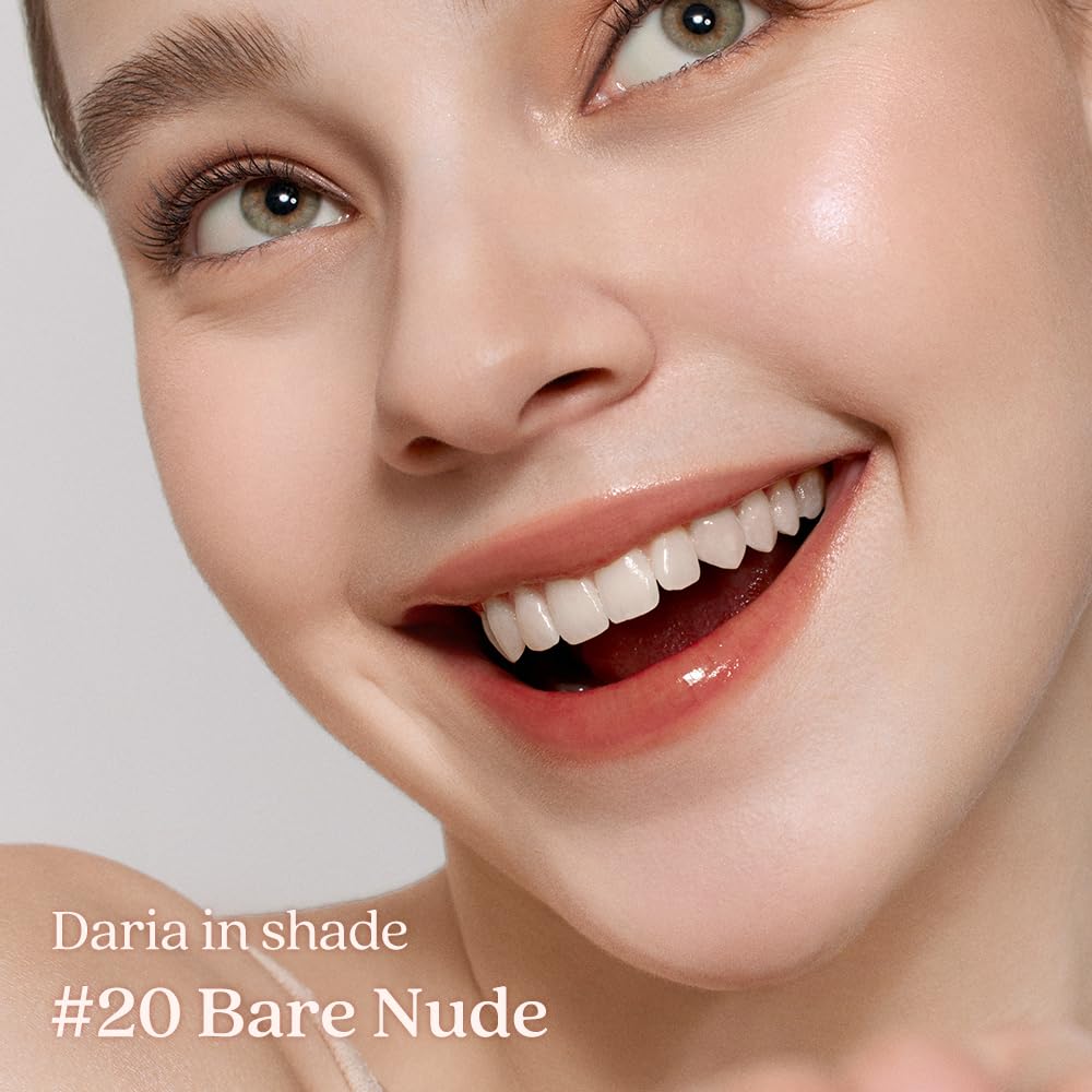 dasique Juicy Dewy Tint Bare Nude (#20) – Lightweight, Hydrating Lip Gloss Stain | Vegan