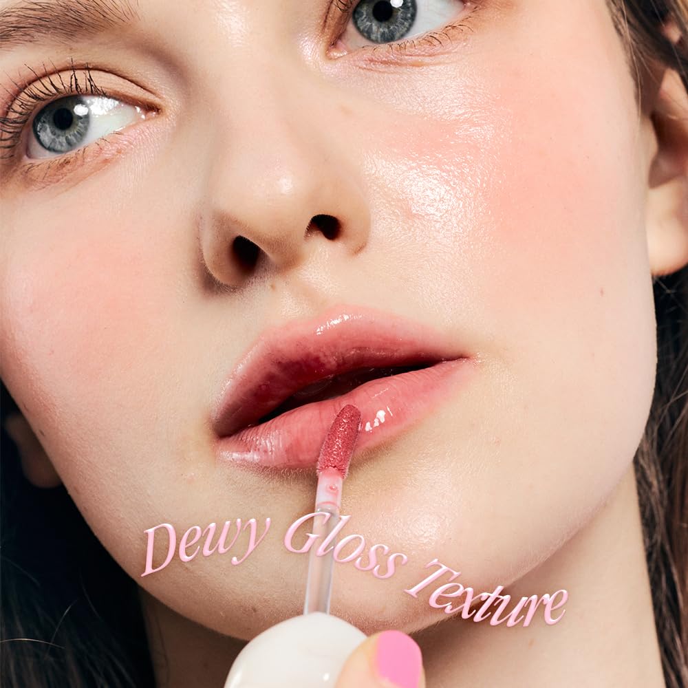 Dasique Pure Water Lip Gloss #03 Honey Peach — Dewy, Buildable, Non-Sticky | K-Beauty