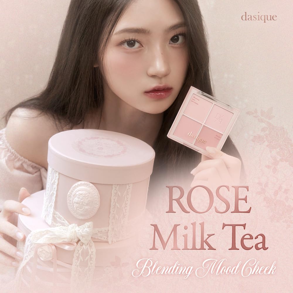 Dasique Blending Mood Cheek 15 Rose Milk Tea – Milky Rose Blush Palette